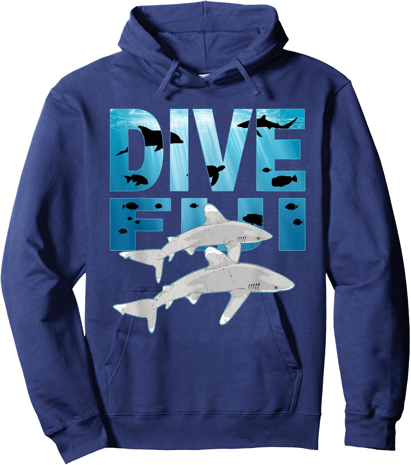 Oceanic Whitetip Shark and Dive Fiji Nigano Hoodie - Hoodie | Navy