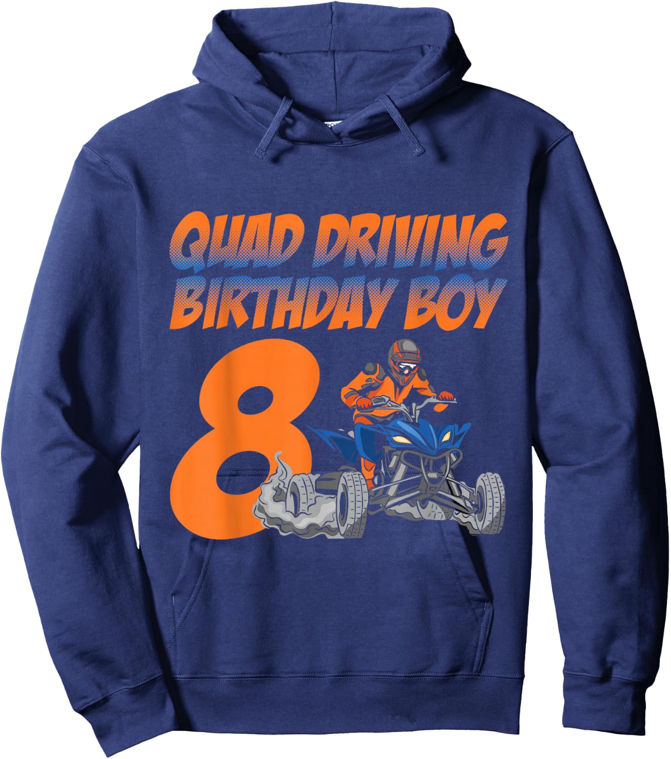 Quad Driving Birthday Boy 8 Quad Bike ATV Gear Hoodie - Hoodie | Navy