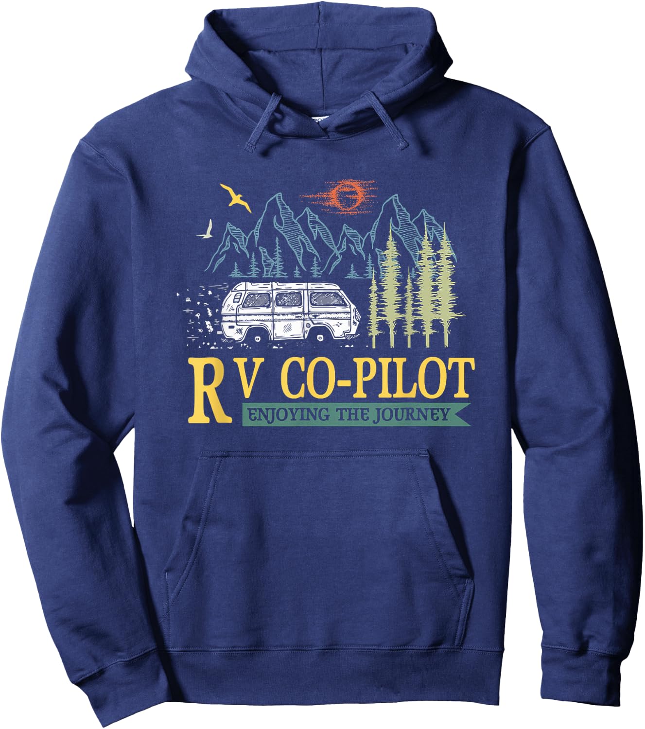 RV Co Pilot Camping Motorhome Travel Vacation Hoodie - Hoodie | Navy