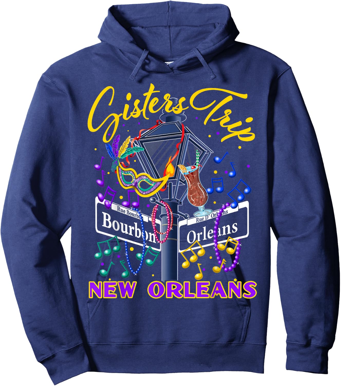 New Orleans Sisters Trip NOLA Girls Holiday Hoodie - Hoodie | Navy