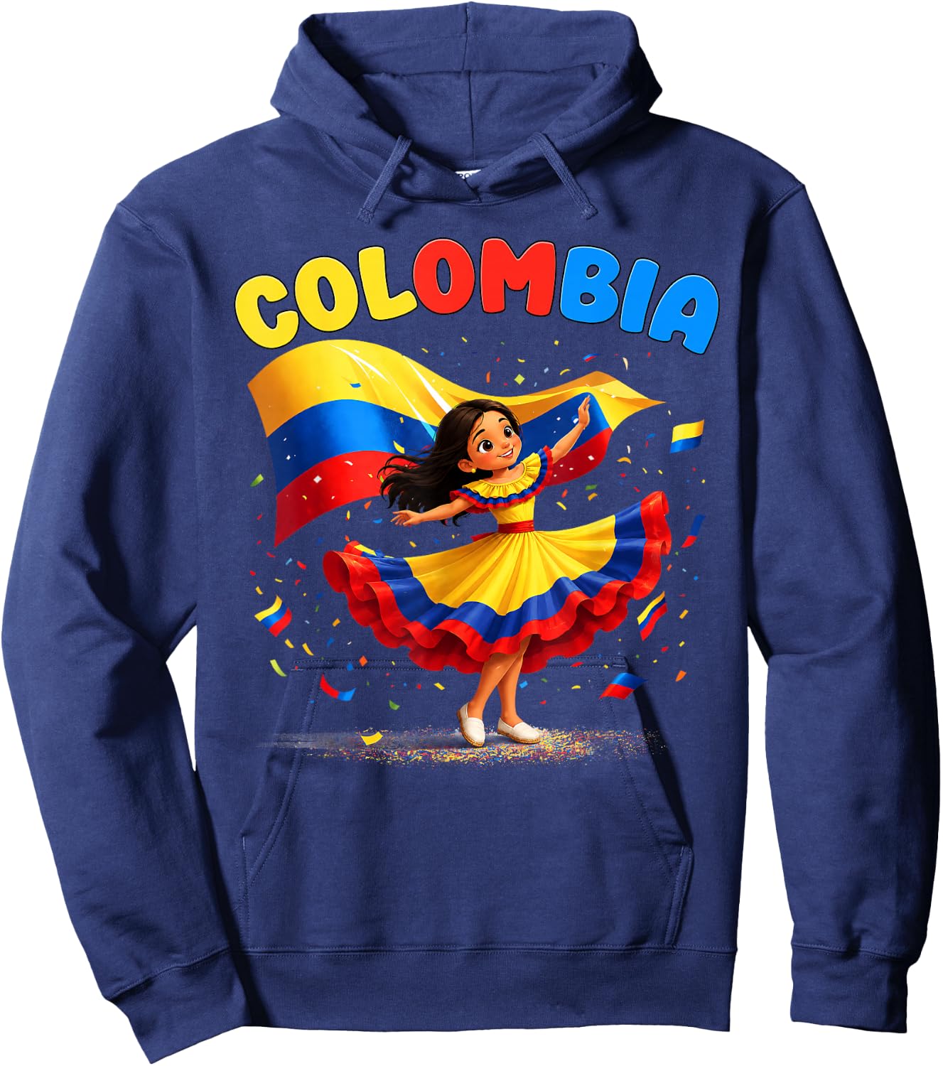 Colombian Girl Culture Pride for Girls Kids Hoodie - Hoodie | Navy