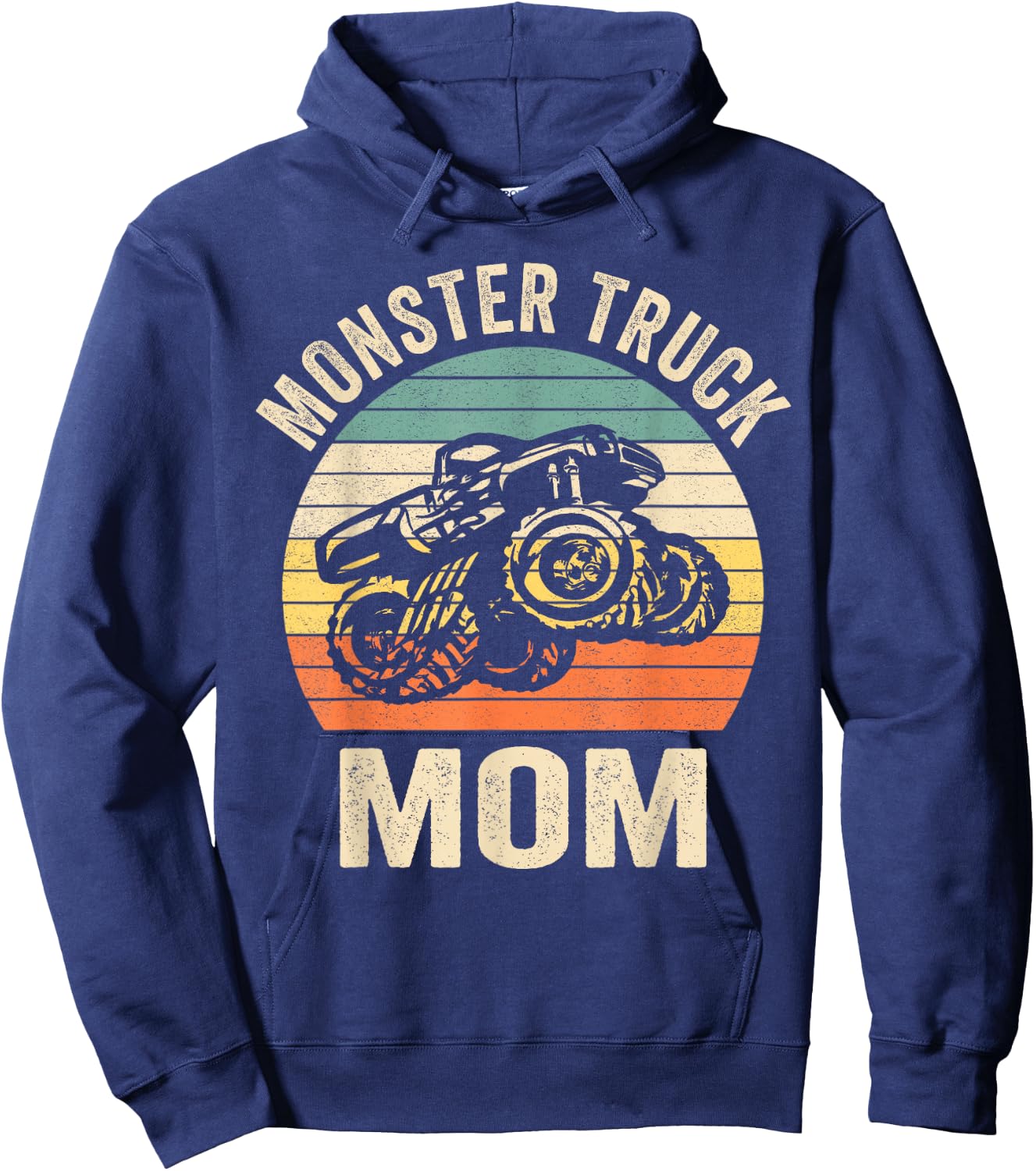Monster Truck Mom Retro Vintage Monster Truck Hoodie - Hoodie | Navy