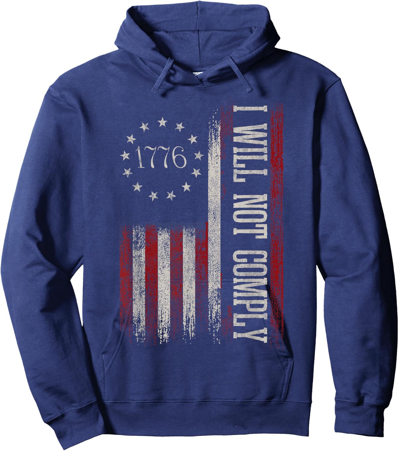Medical Freedom I Will Not Comply No Mandates Hoodie - Hoodie | Navy