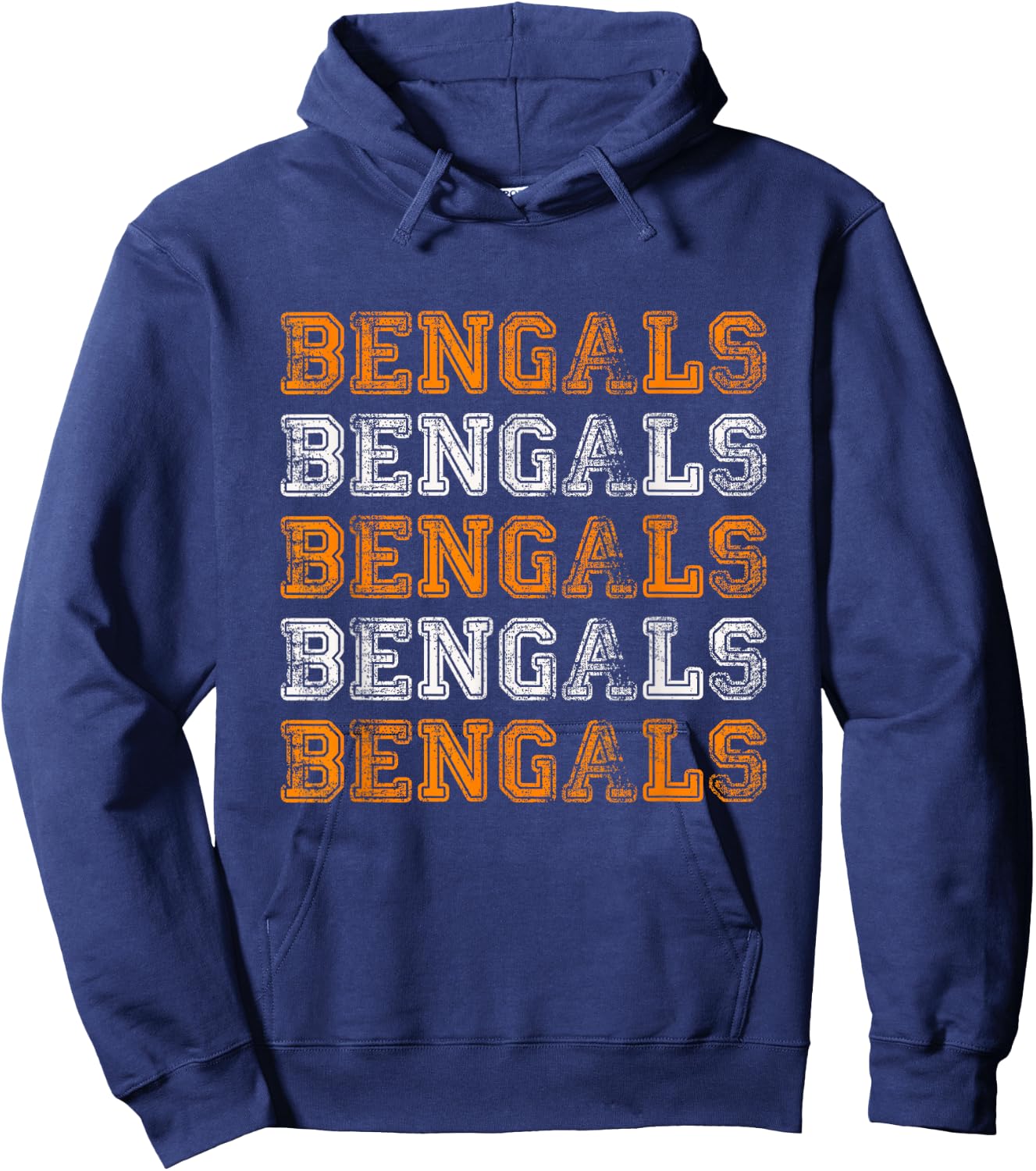 Vintage, Retro, Novelty, Bengals Hoodie - Hoodie | Navy