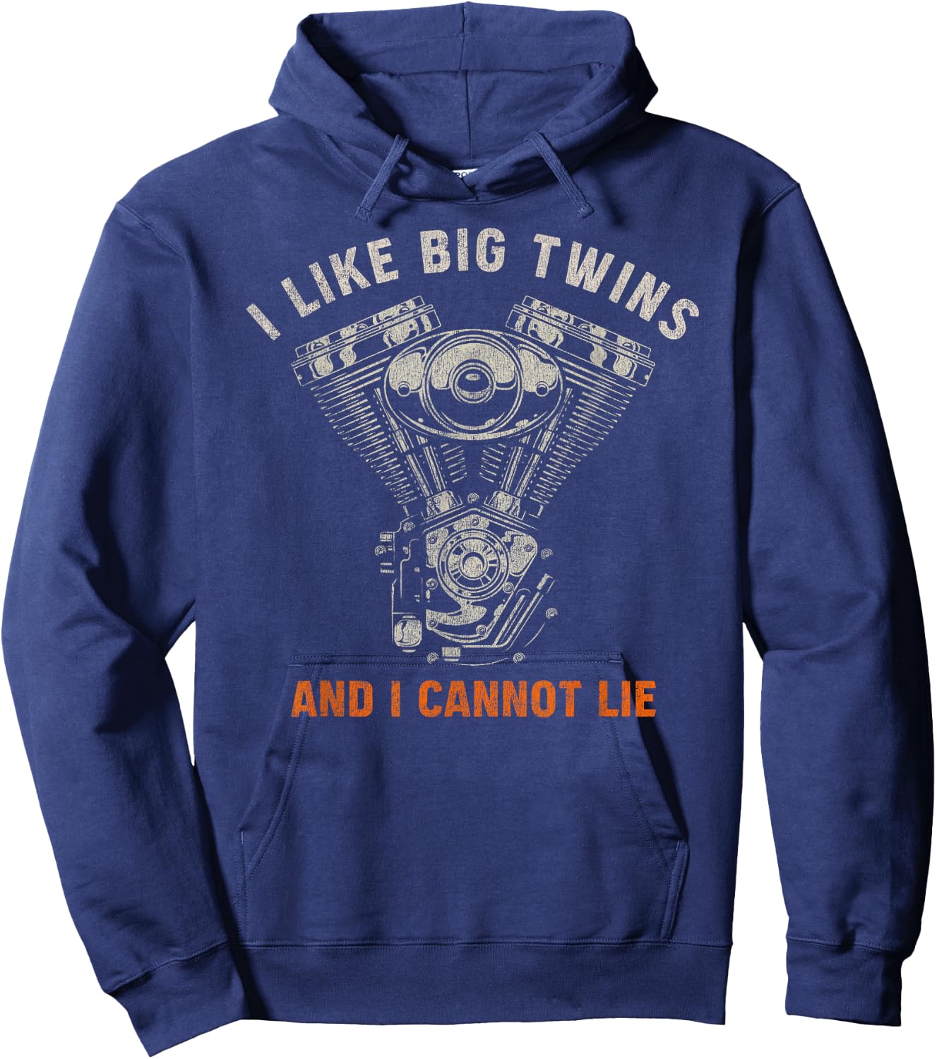I Like Big Twins and I Cannot Lie Funny Biker Hoodie - Hoodie | Navy