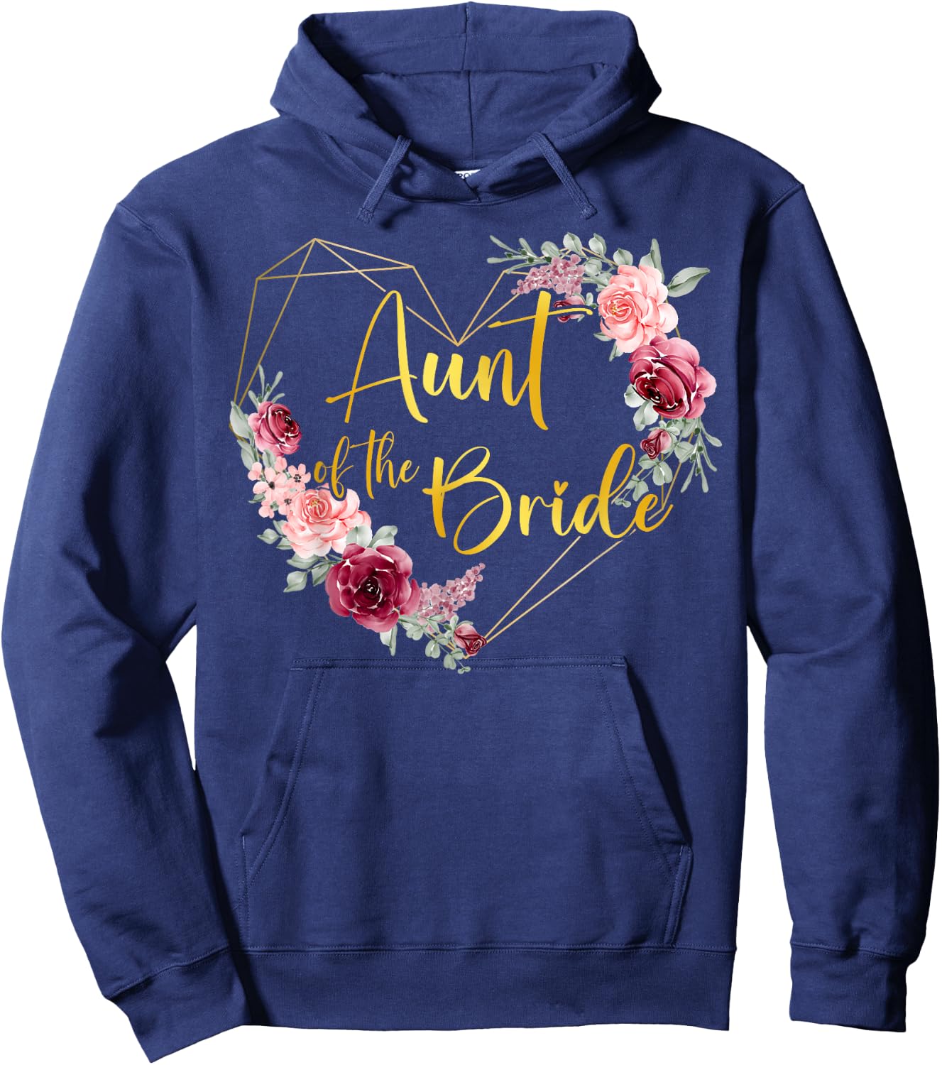 Aunt of the Bride Floral Bridal Team Matching Hoodie - Hoodie | Navy