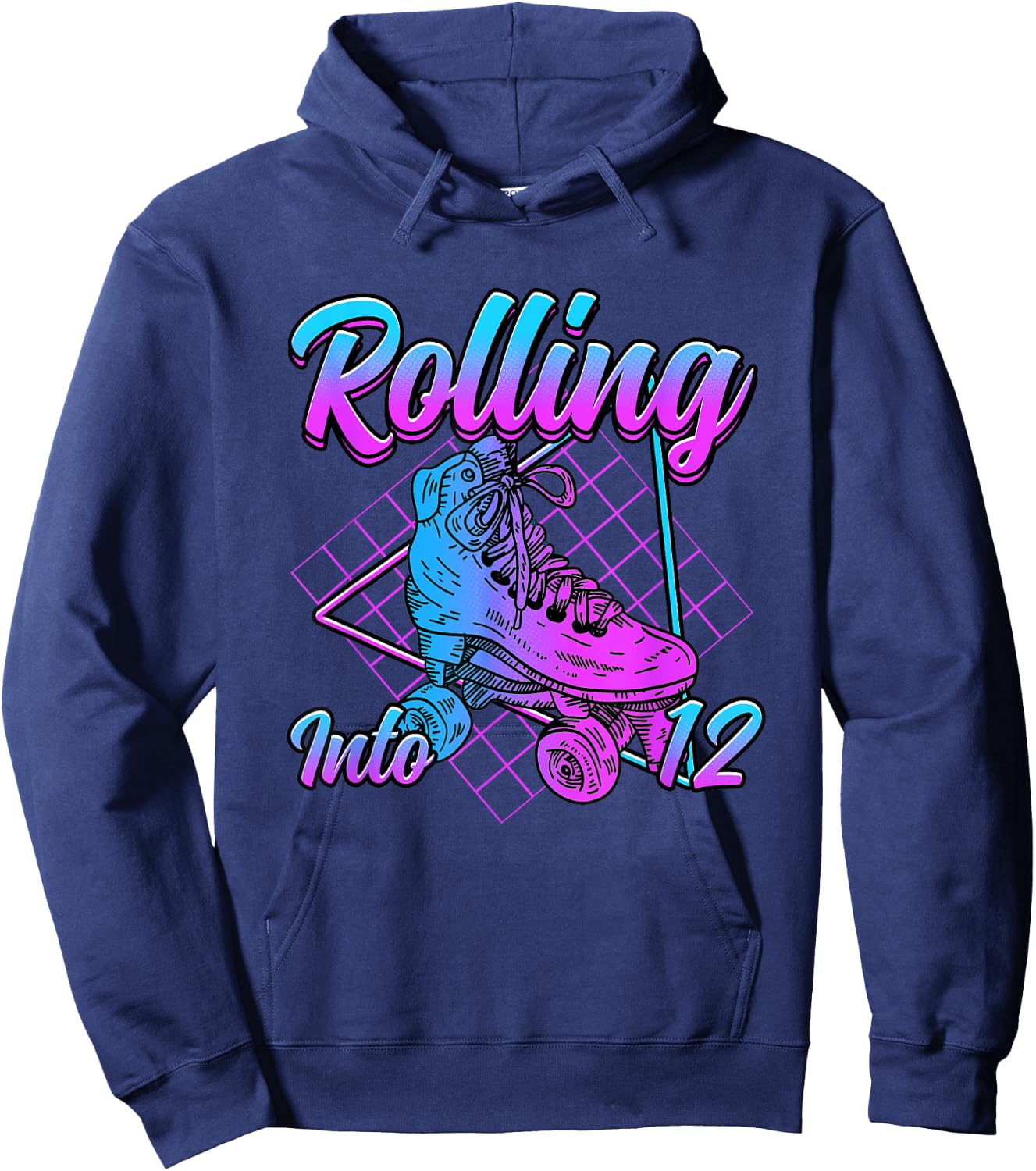 Rolling into 12 Roller Skate Birthday Hoodie - Hoodie | Navy