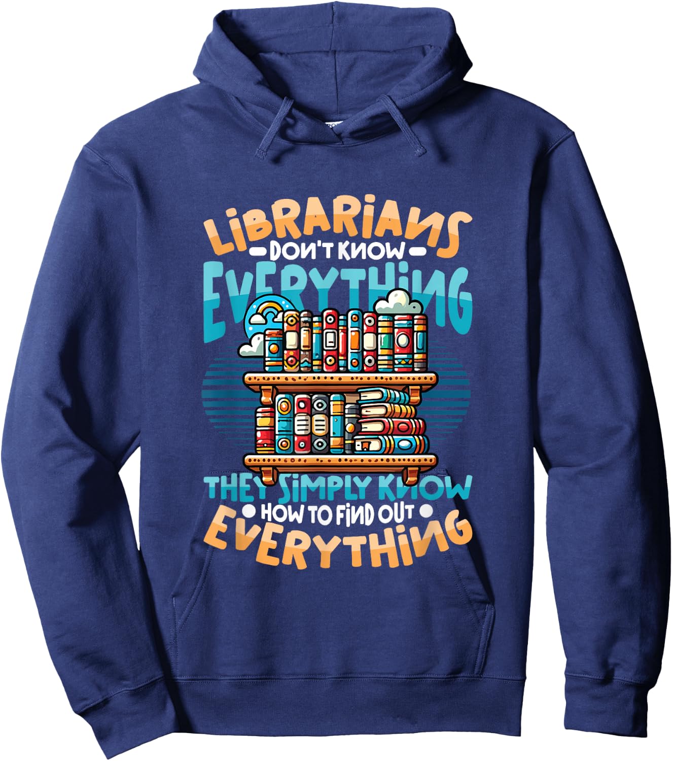 Funny Librarian Book Lover Library Librarian Hoodie - Hoodie | Navy