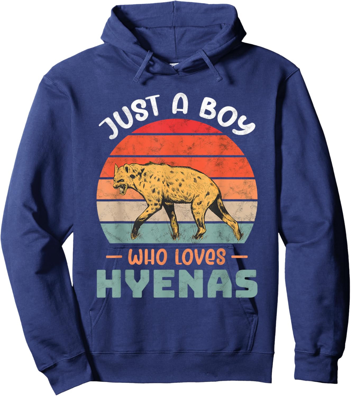 Just a Boy who loves Hyenas Safari animal Hyena Hoodie - Hoodie | Navy