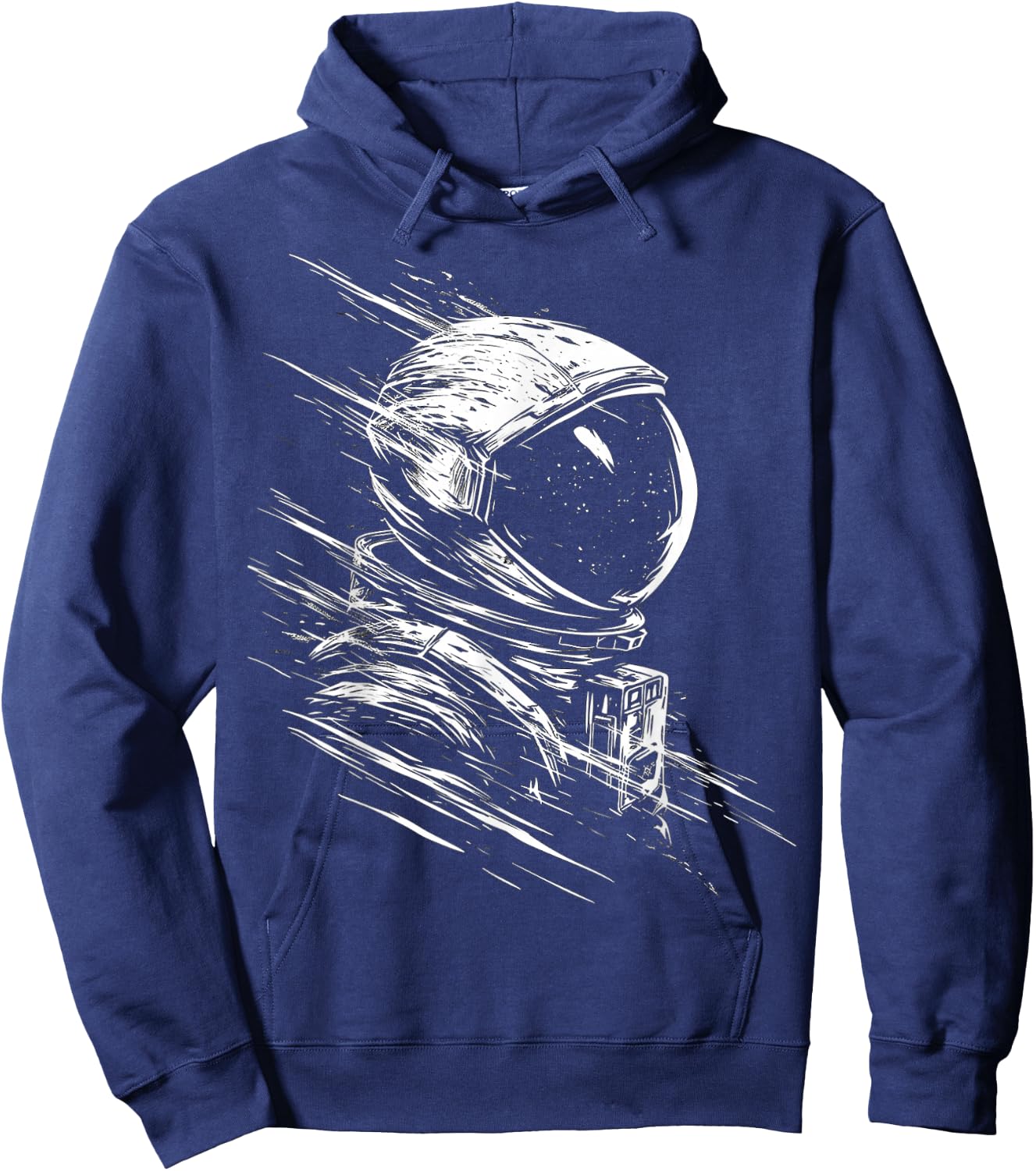 Astronaut Drawing Art Graphic Motif Astronaut Hoodie - Hoodie | Navy