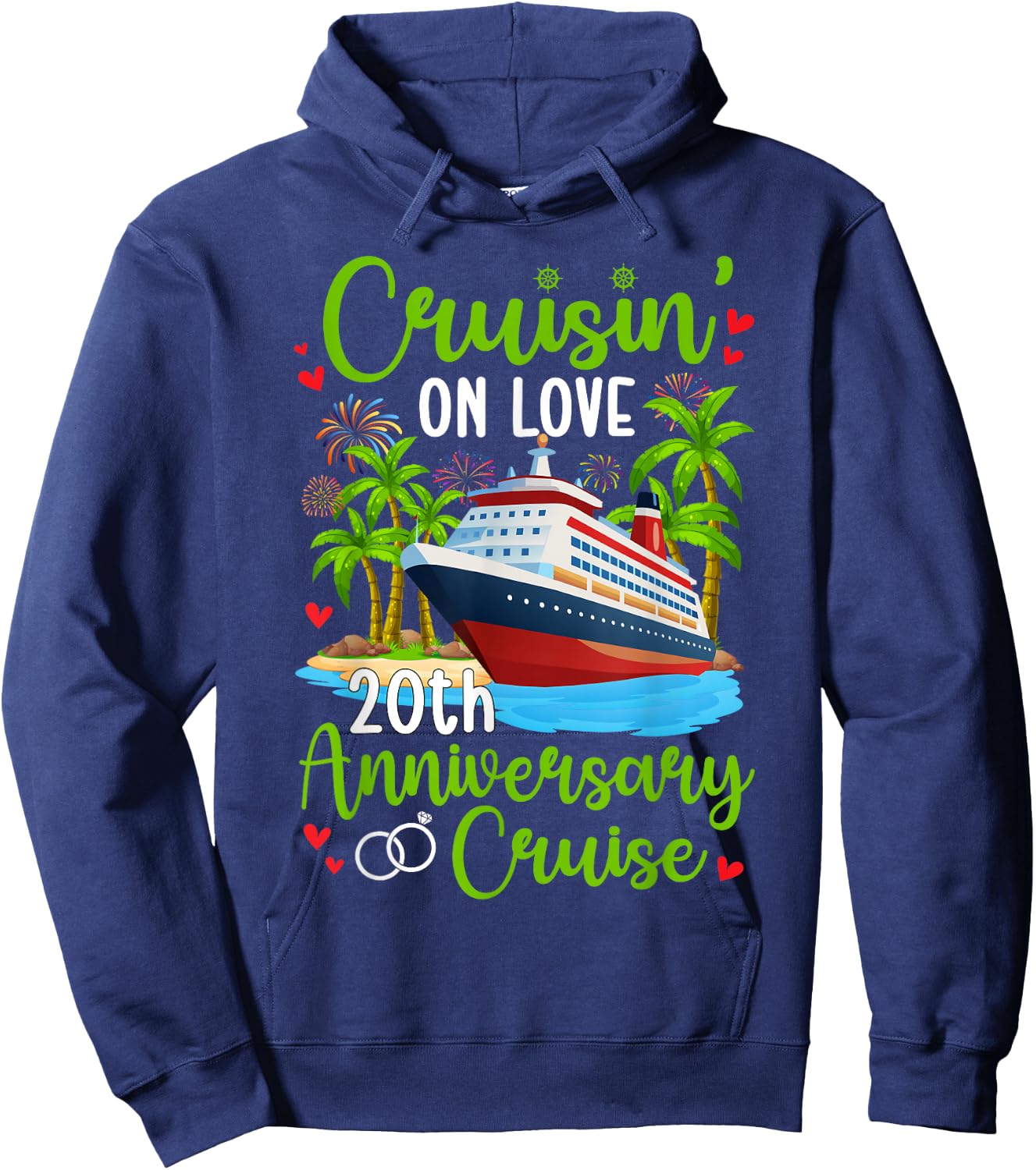Cruisin' On Love 20th Anniversary Cruise Trip Hoodie - Hoodie | Navy