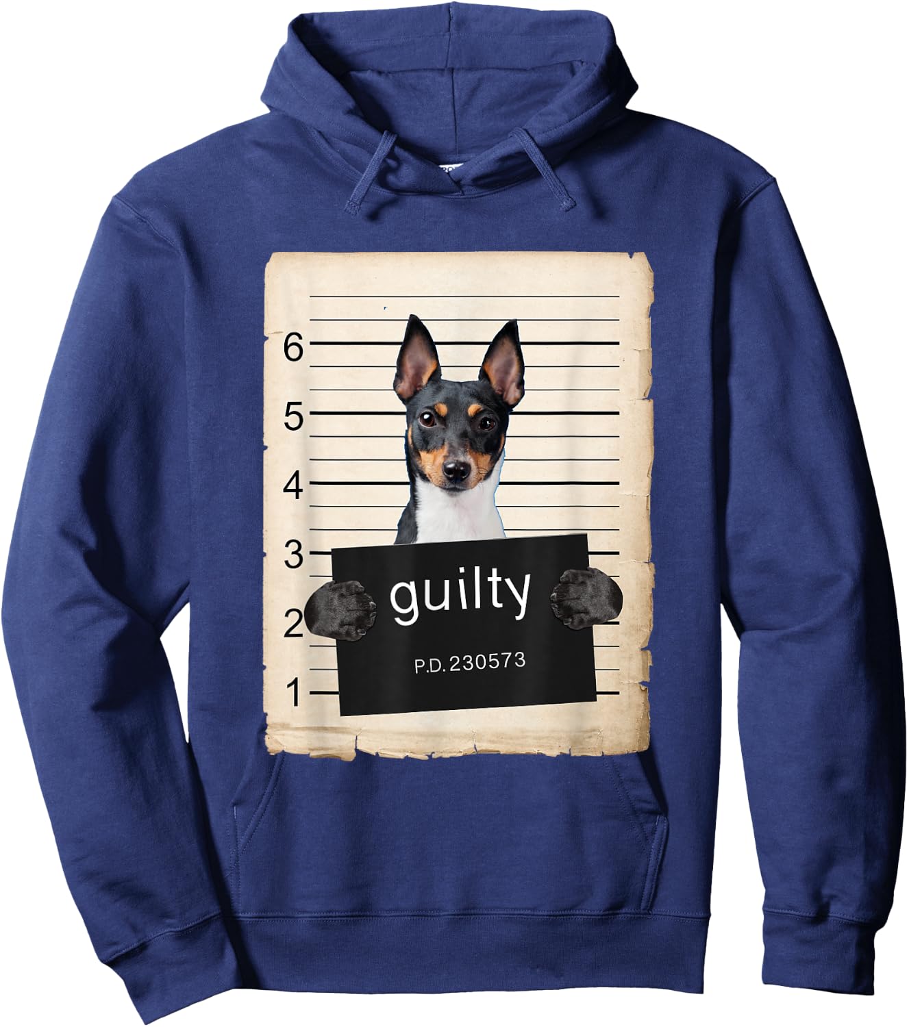 Toy Fox Terrier Dog mug shot Hoodie - Hoodie | Navy