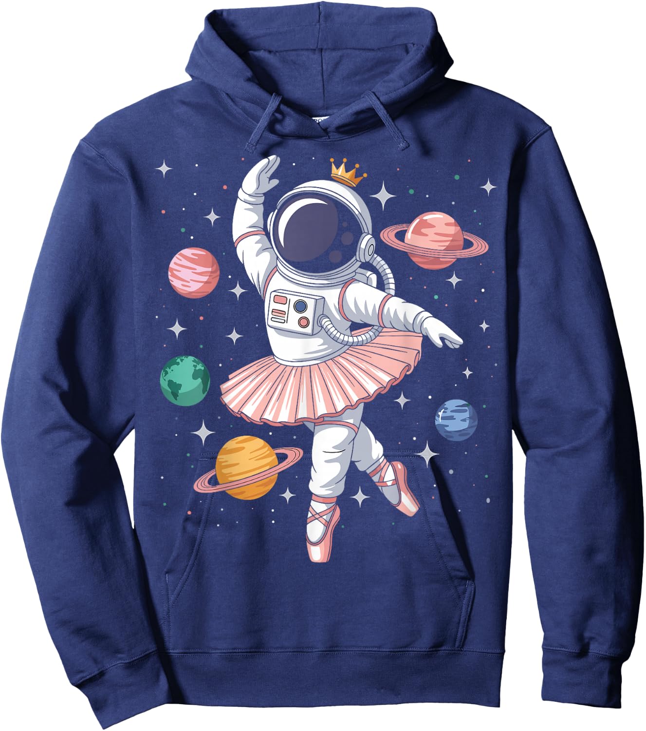 Ballerina Astronaut Dancing Space Dancer Hoodie - Hoodie | Navy
