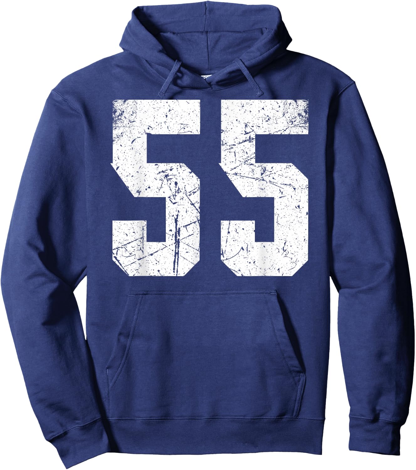 Number #55 Sport White Vintage Uni Number Hoodie - Hoodie | Navy