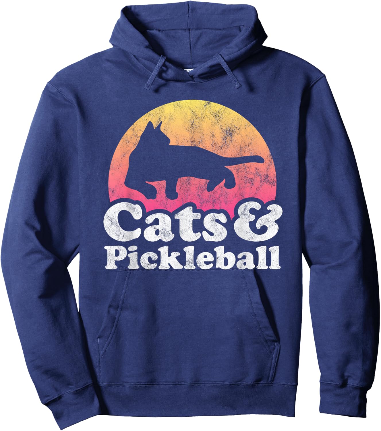 Cats and Pickleball Men's or Women's Cat Hoodie - Hoodie | Navy