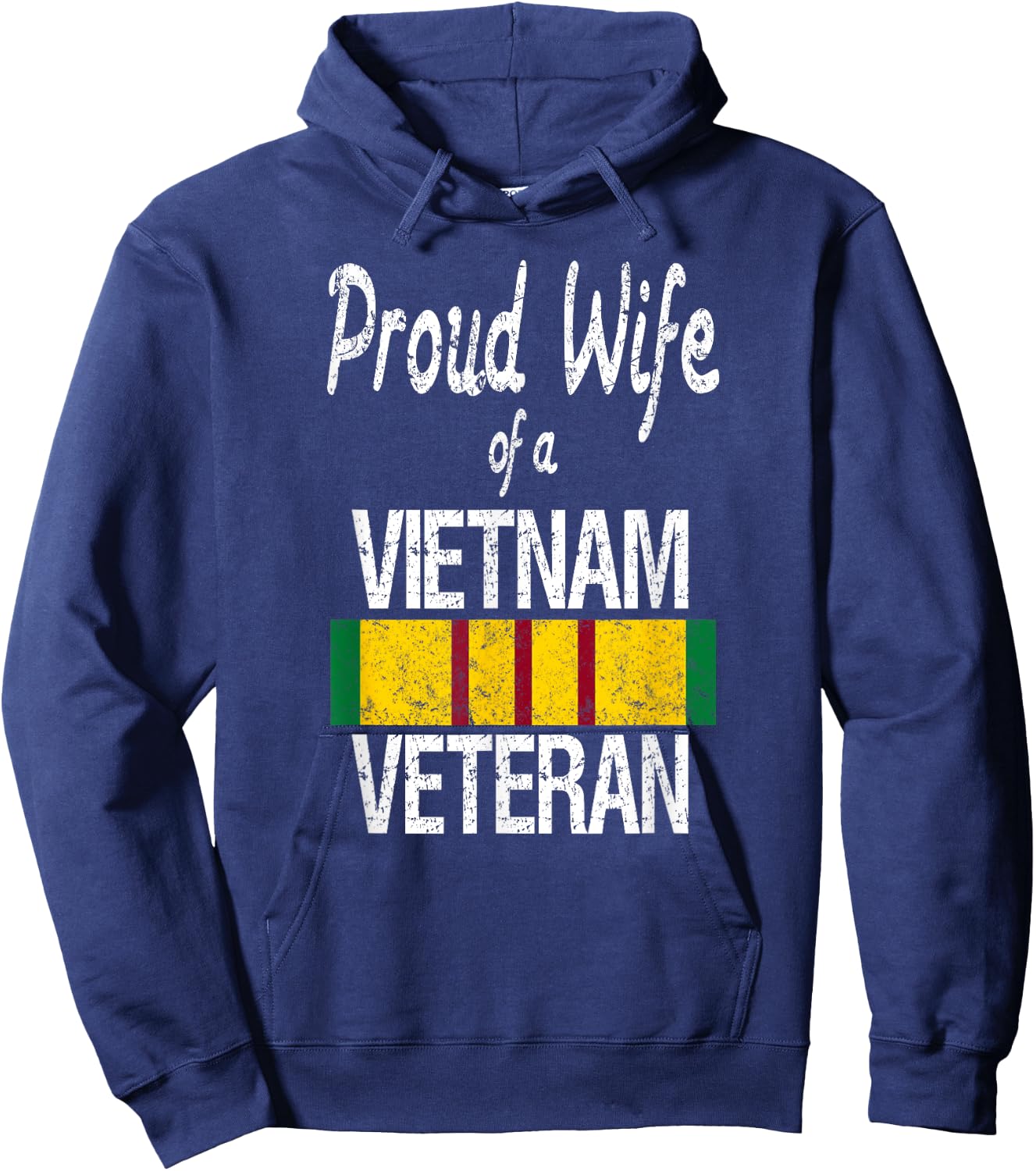 Vietnam Veteran Proud Wife of a Vietnam Veteran Hoodie - Hoodie | Navy