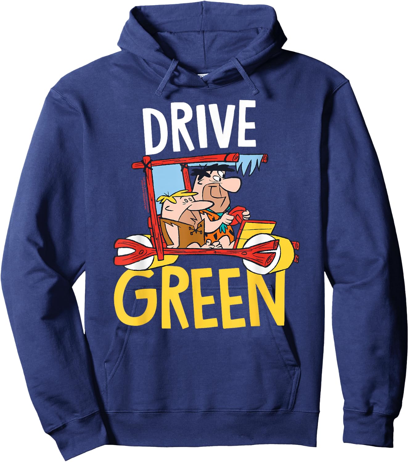 The Flintstones Fred Barney Drive Green Hoodie - Hoodie | Navy