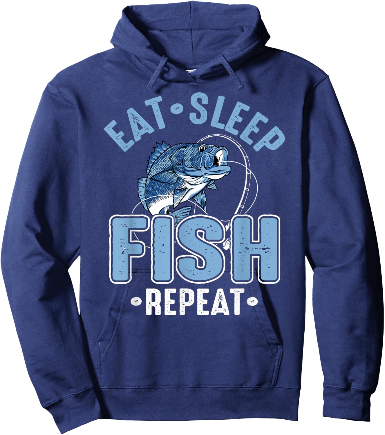 Eat Sleep Fish Repeat Hoodie - Hoodie | Navy