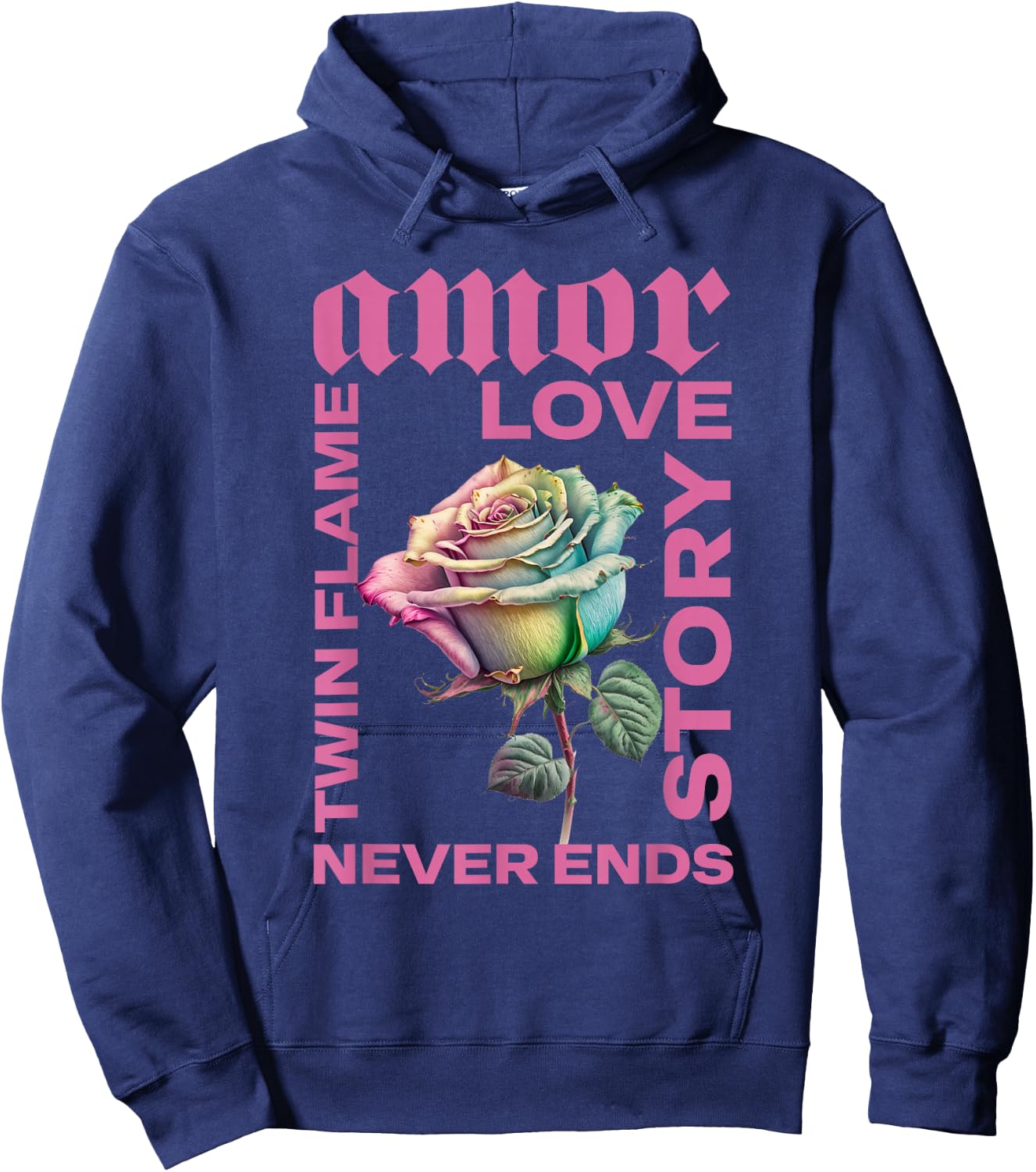 Twin Flame Connection Graphic Hoodie - Hoodie | Navy