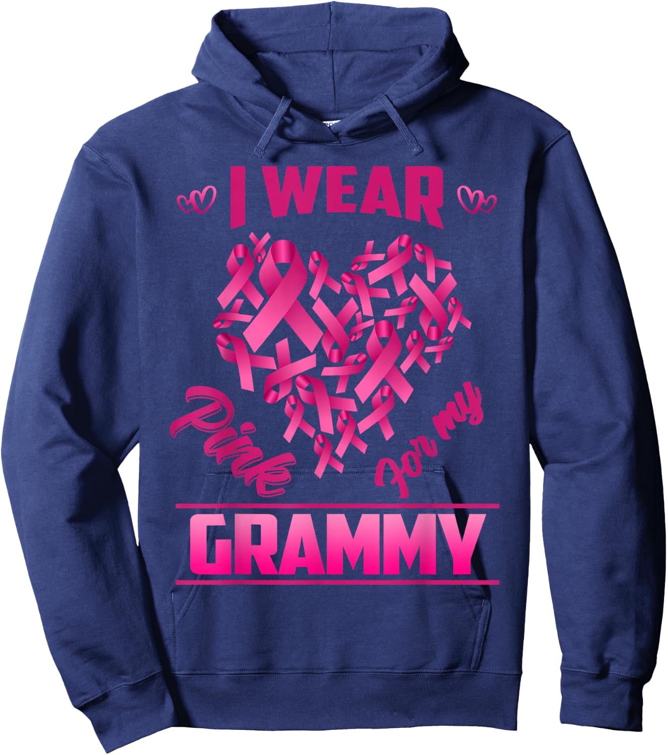 Breast Cancer Awareness Wear Pink For My Grammy Hoodie - Hoodie | Navy