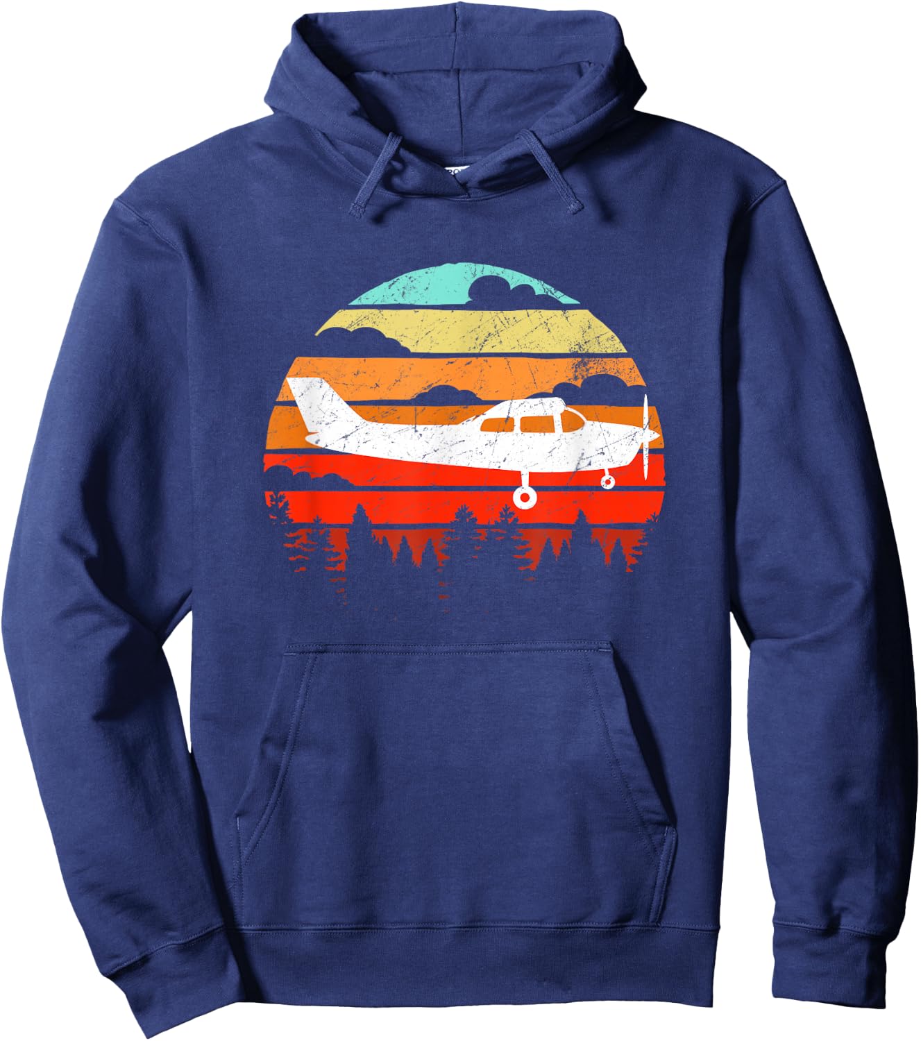 Pilot Gift Retro C172 Aircraft Flying Aviation Hoodie - Hoodie | Navy