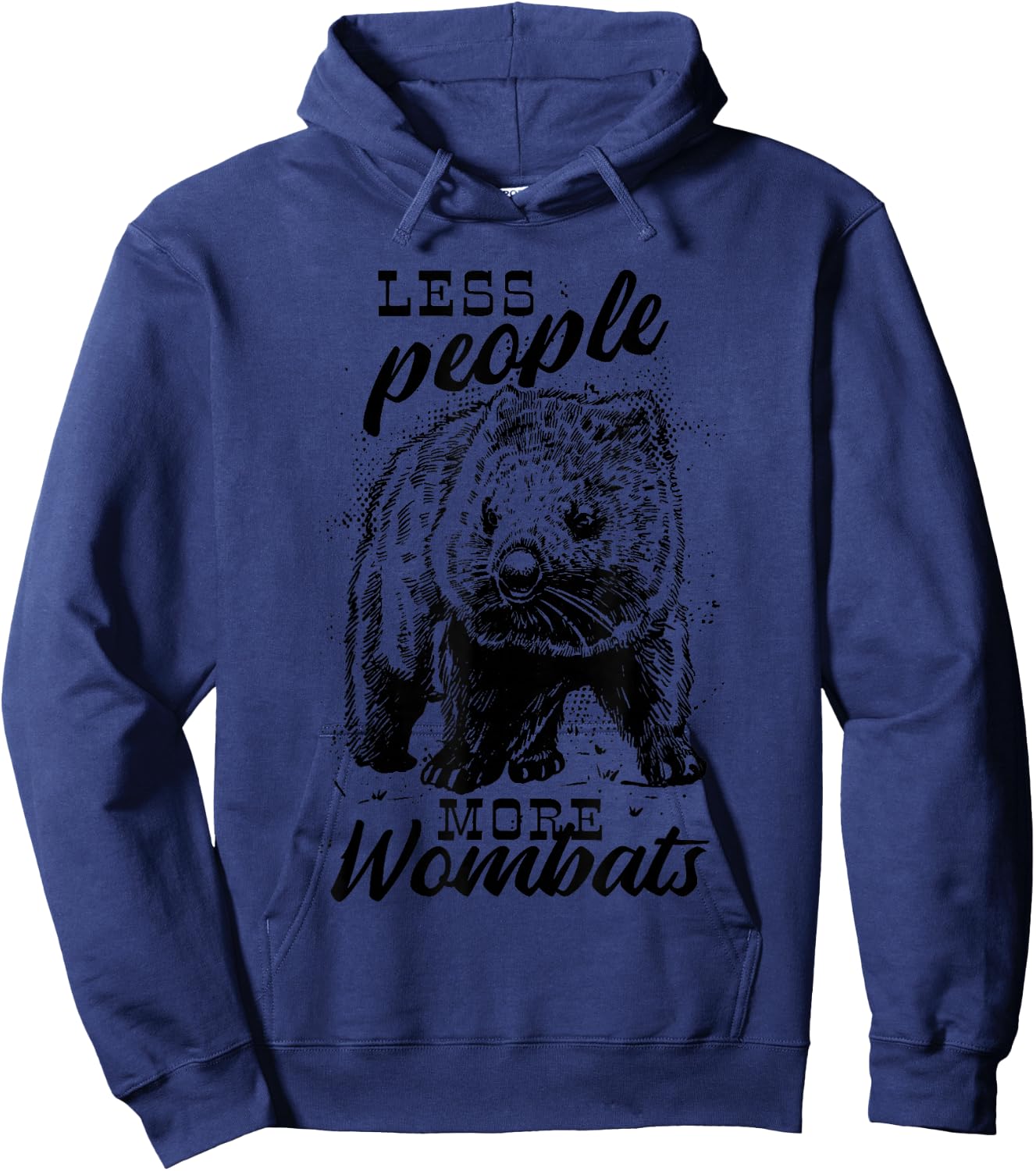 Less People More Wombats Funny Hoodie - Hoodie | Navy