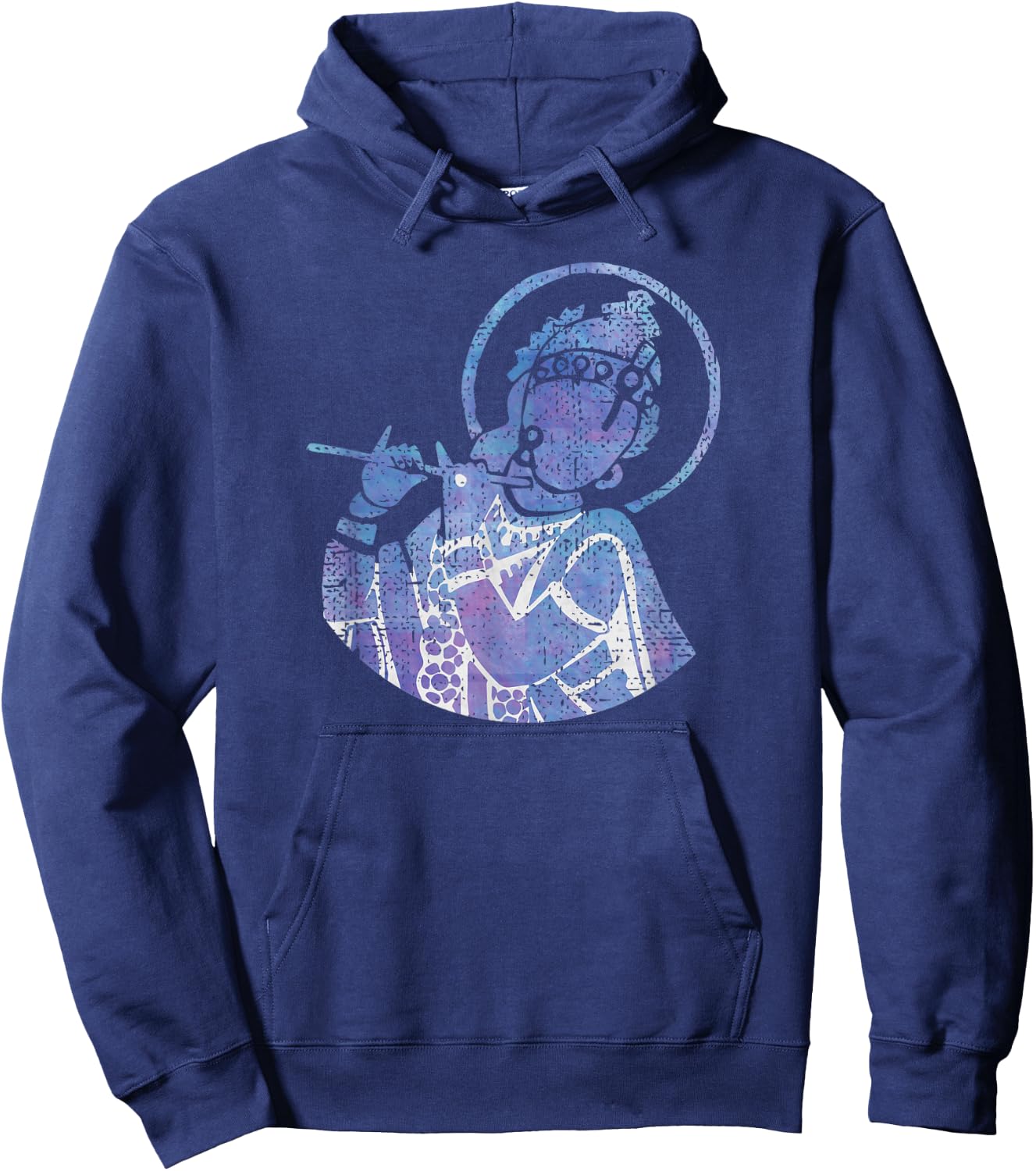 The Divine Flutist Lord Krishna Hoodie - Hoodie | Navy