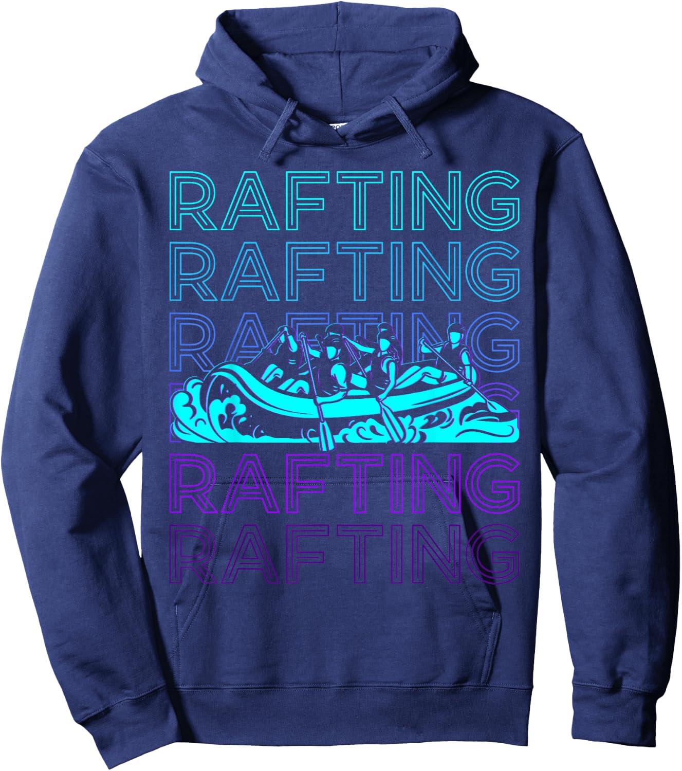 Rafting Whitewater Raft Retro Hoodie - Hoodie | Navy