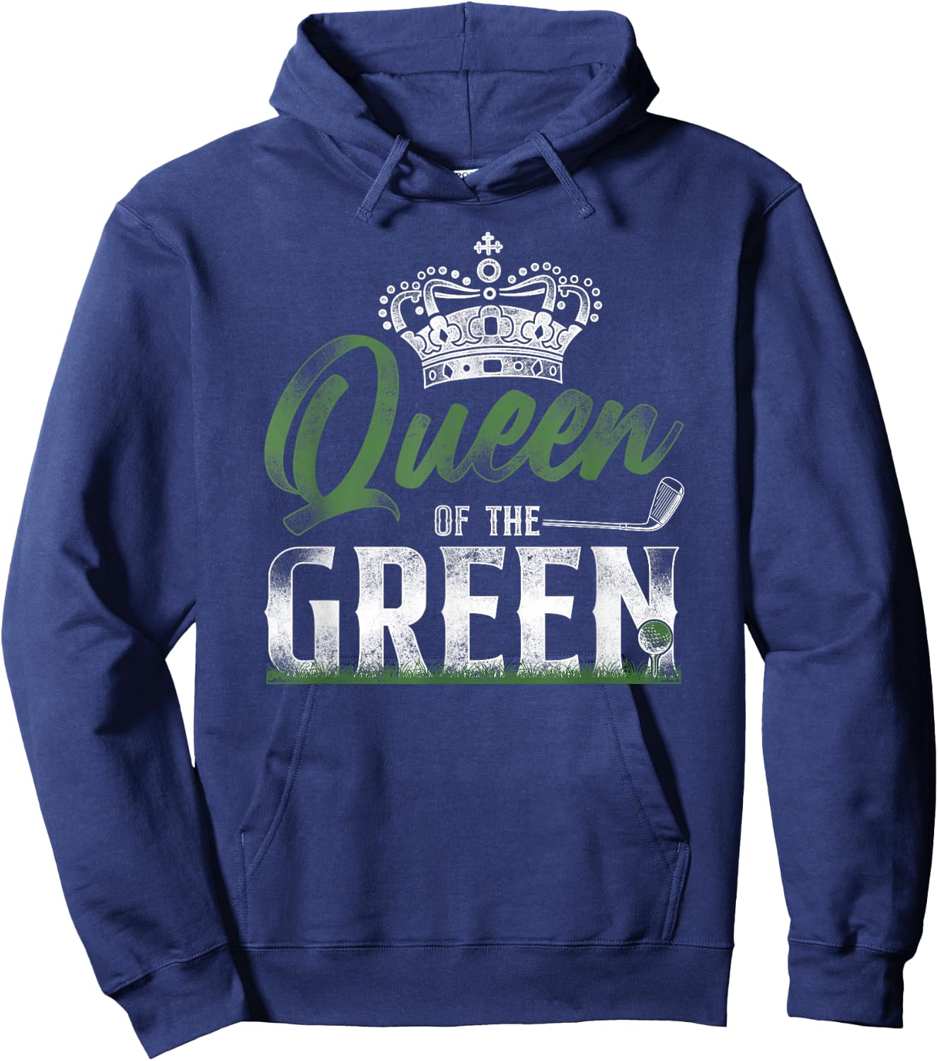 Golf Queen Vintage Crown Queen Of The Green Hoodie - Hoodie | Navy