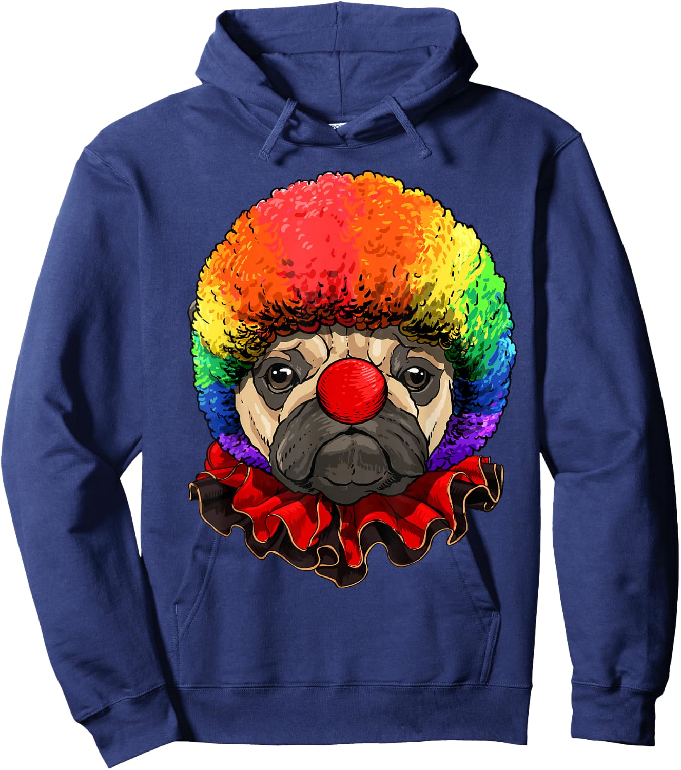 Pug Clown Pug Dog Circus Hoodie - Hoodie | Navy