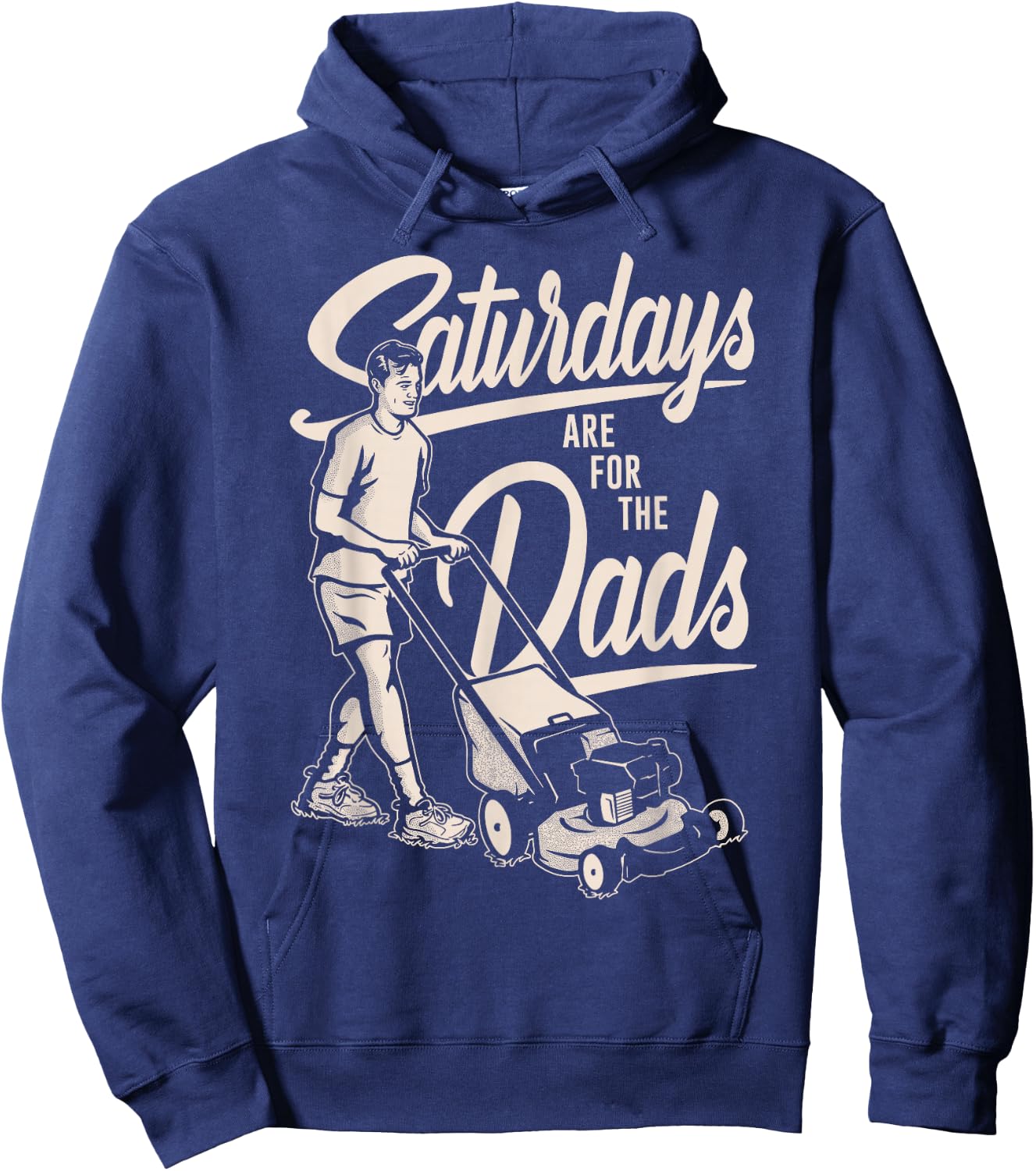 Funny Father's Day Mow Saturday for Dad Retro Hoodie - Hoodie | Navy