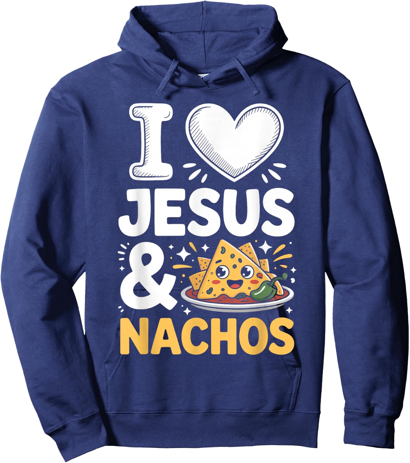 I Love Jesus and Nachos Hoodie - Hoodie | Navy