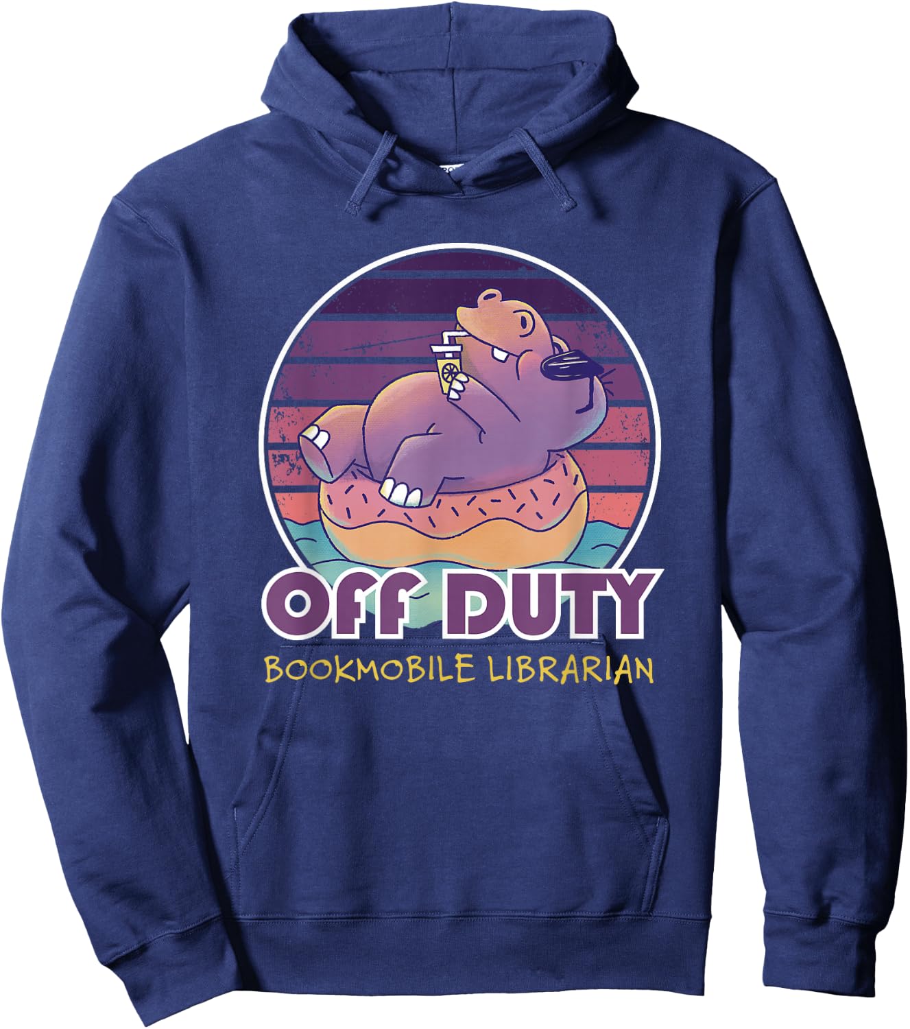 Off Duty Bookmobile Librarian Job Coworker Hoodie - Hoodie | Navy