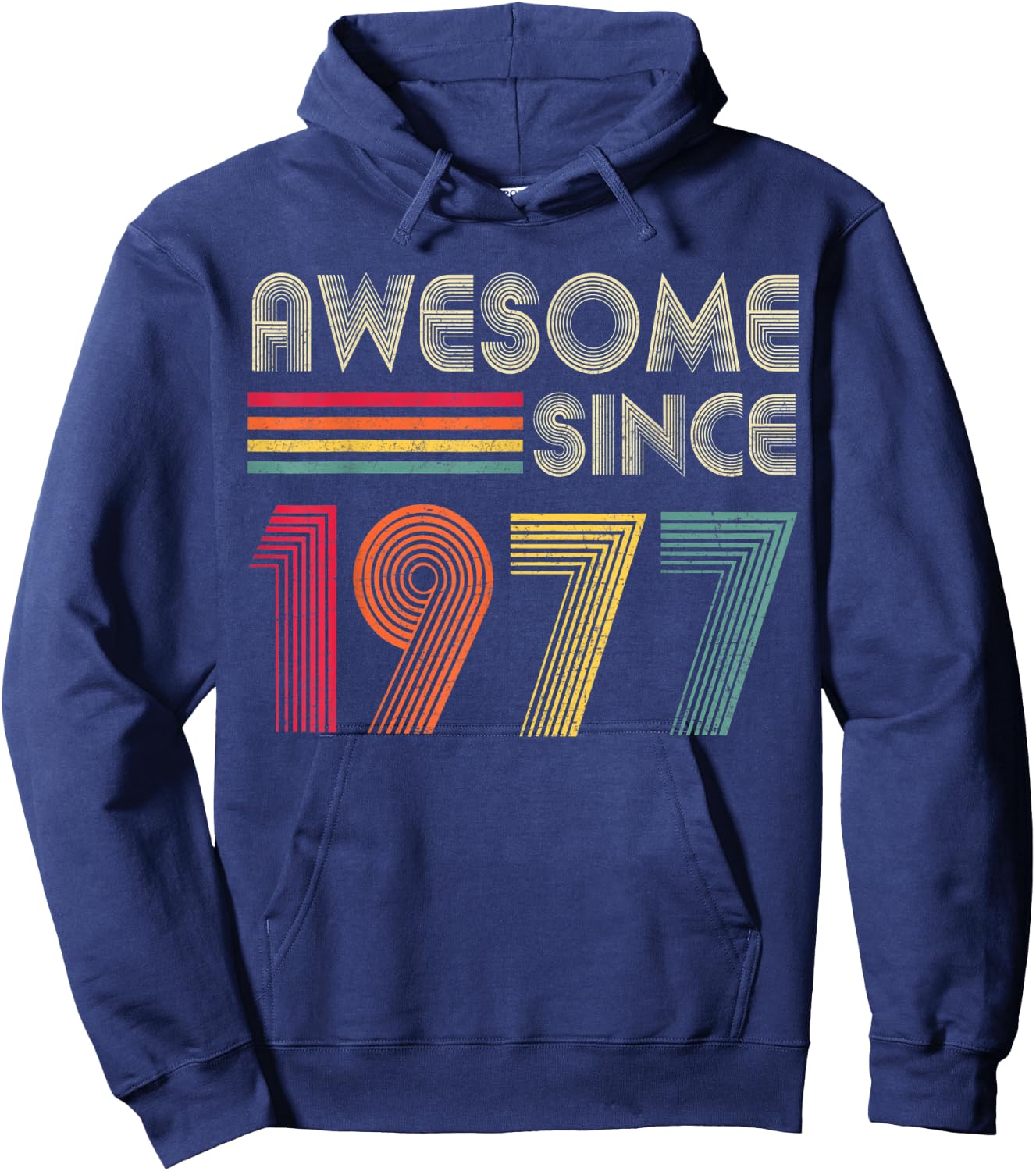 Awesome Since 1977 45th Birthday Retro Hoodie - Hoodie | Navy