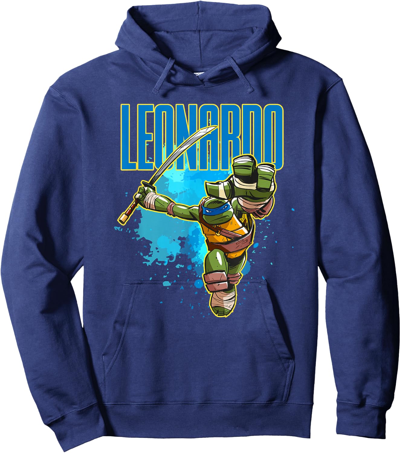Leonardo - Blue Splatter Paint Hoodie - Hoodie | Navy