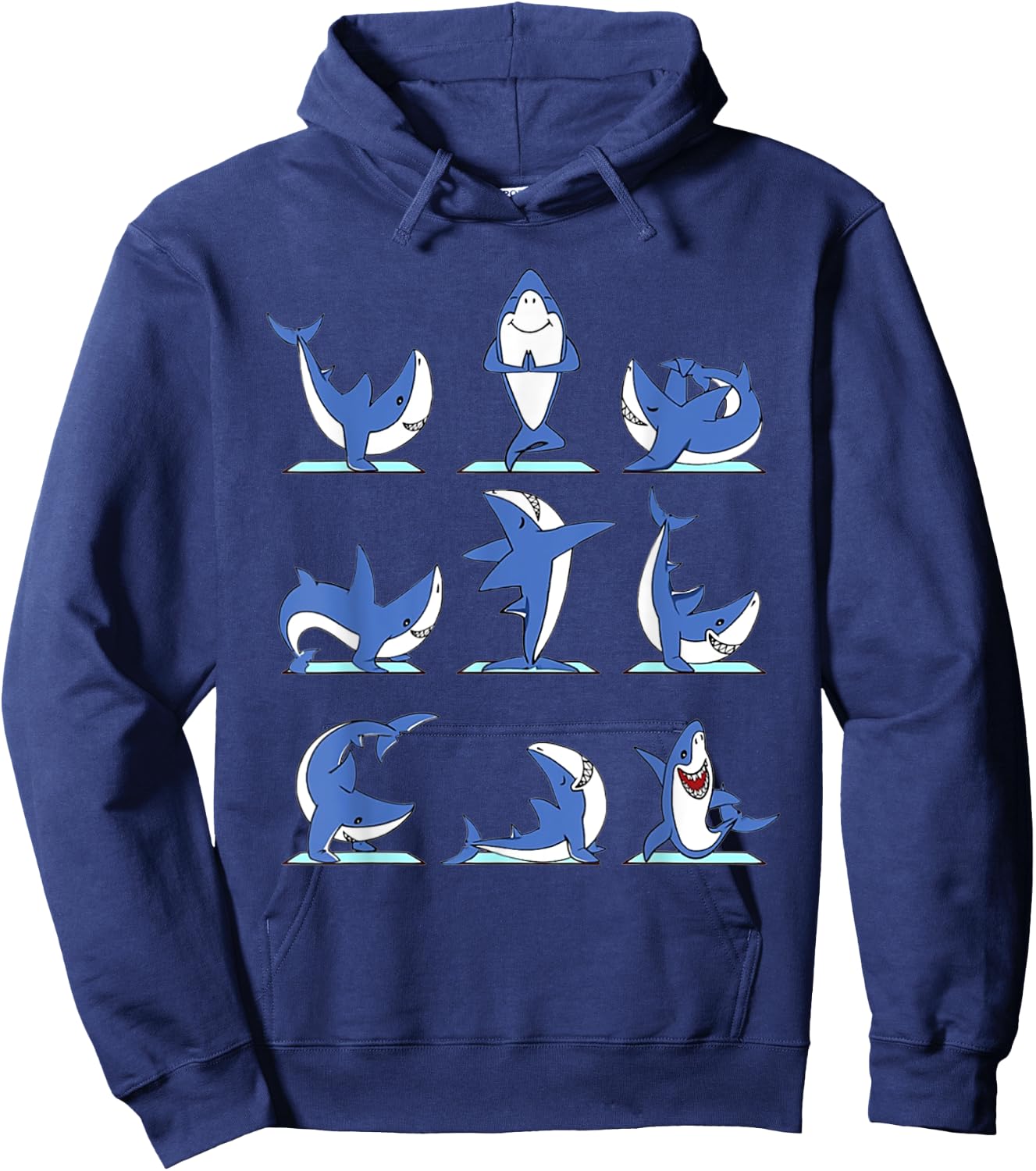 Sharks Yoga Poses Shark Namaste Lover Hoodie - Hoodie | Navy