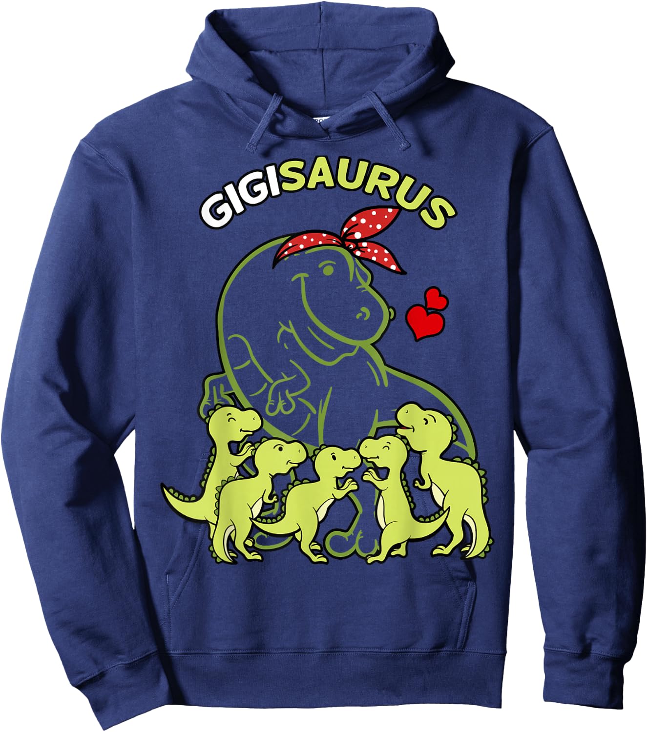 Gigisaurus Gigi 5 Kids Dinosaur Mother's Day Hoodie - Hoodie | Navy