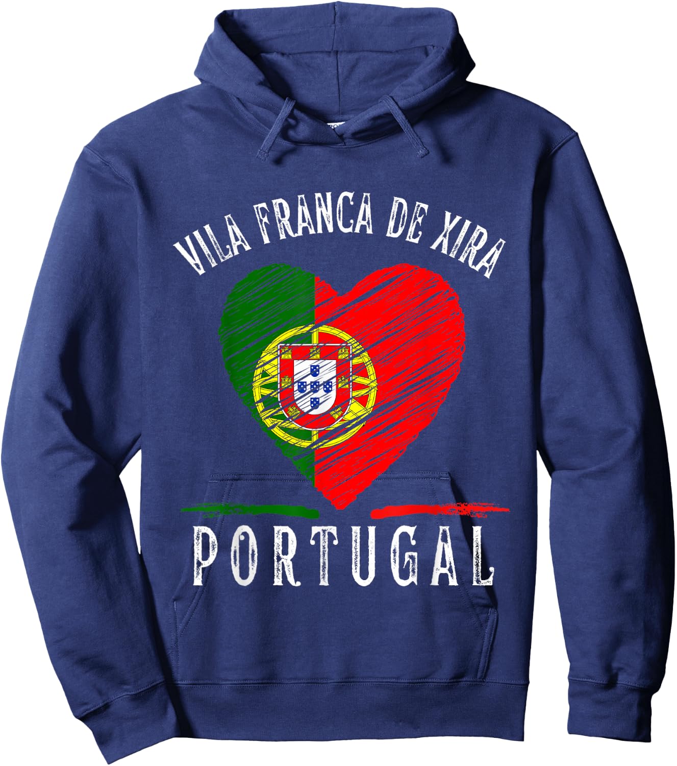 Portugal Flag Heart Vila Franca De Xira City Hoodie - Hoodie | Navy