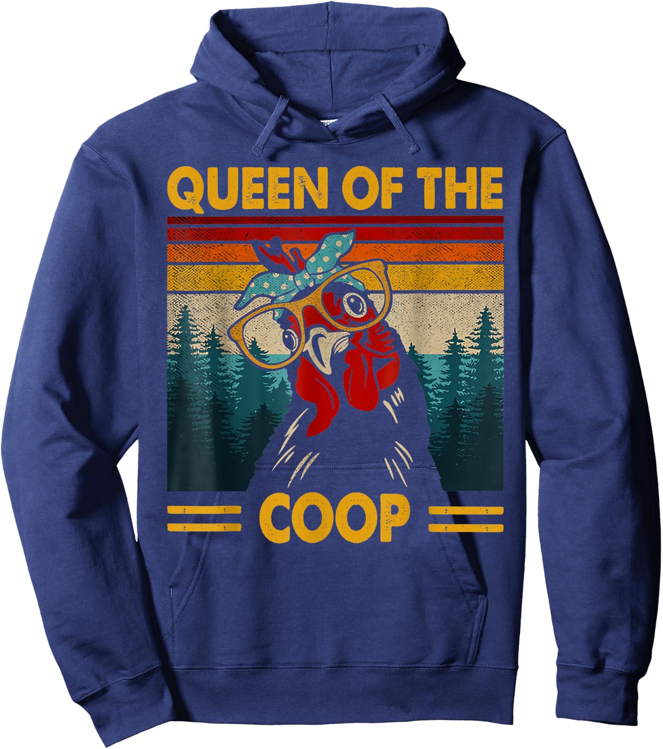 Queen of the coop vintage Hoodie - Hoodie | Navy
