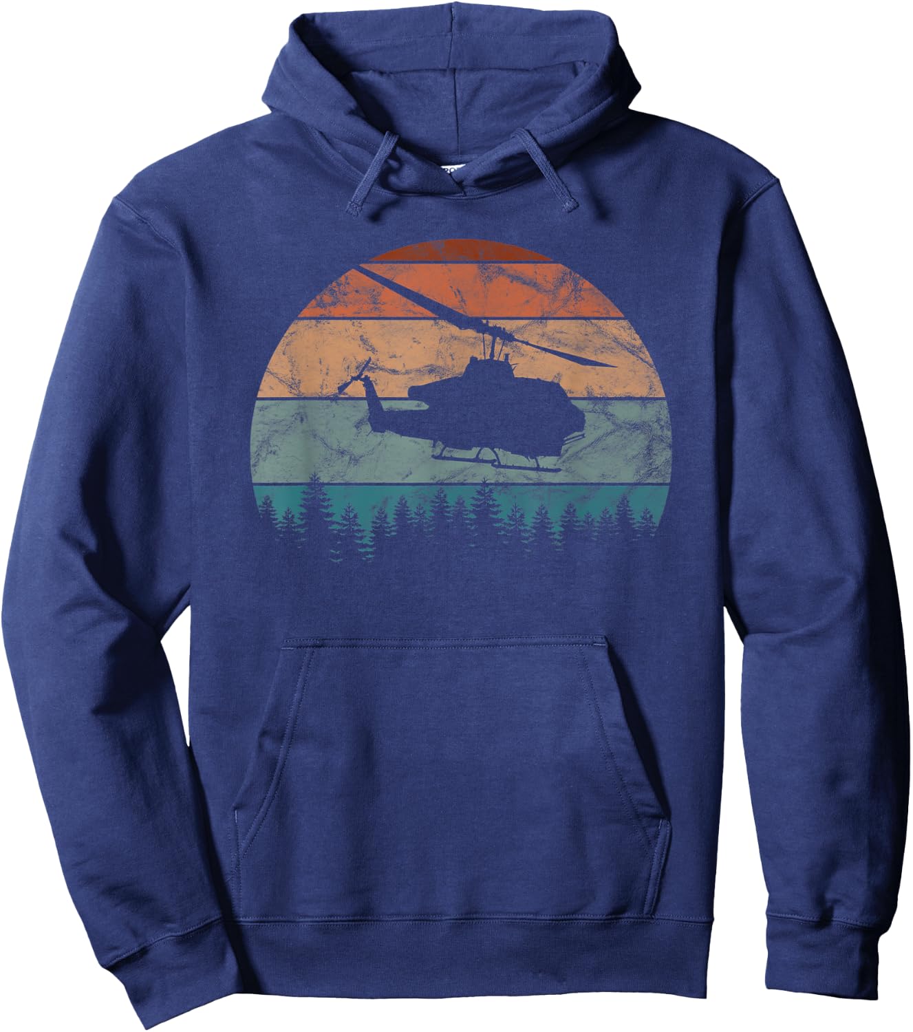 AH-1 Cobra Helicopter Retro Vintage Hoodie - Hoodie | Navy