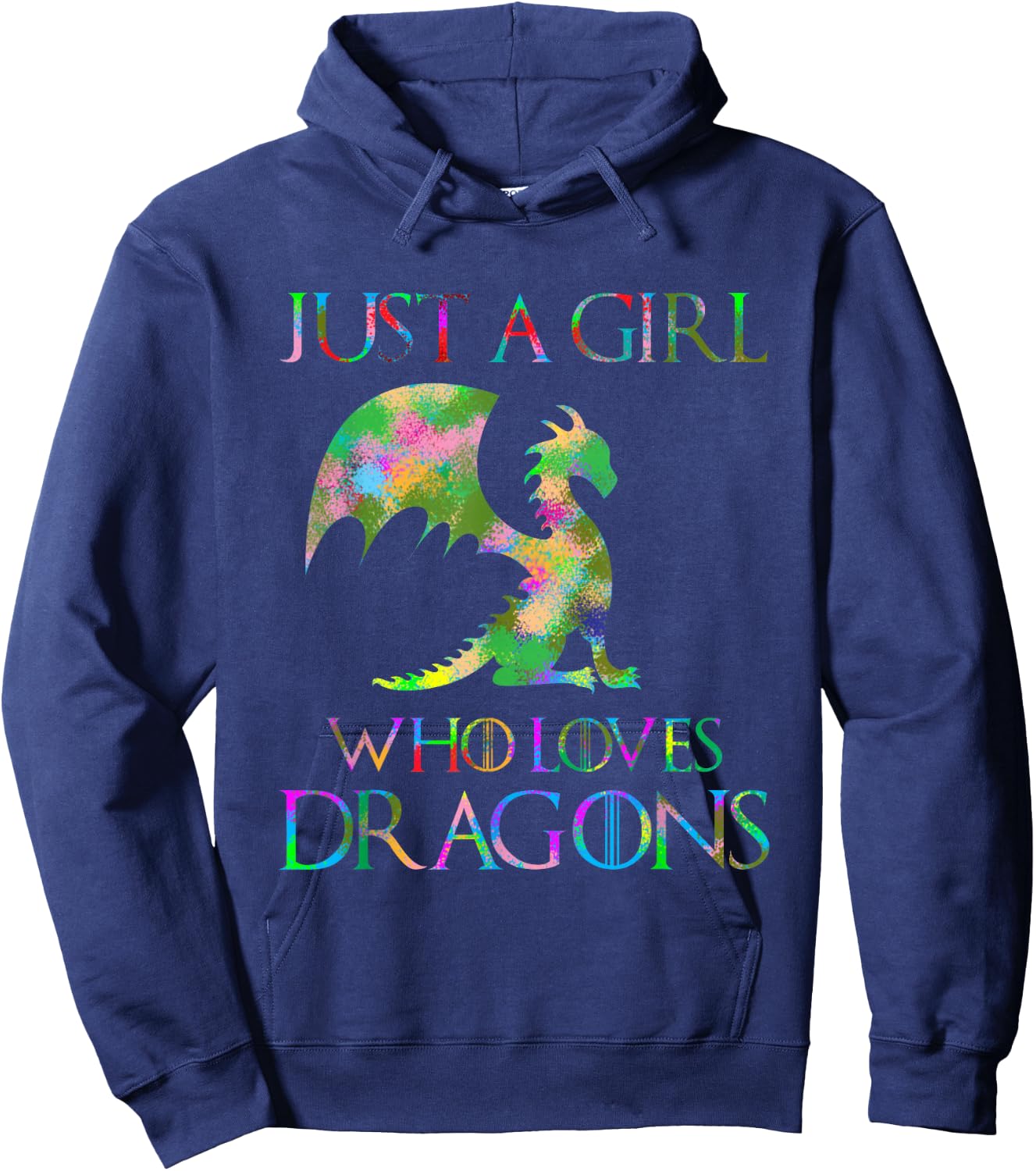 Just A Girl Loves Dragons Designs Hoodie - Hoodie | Navy