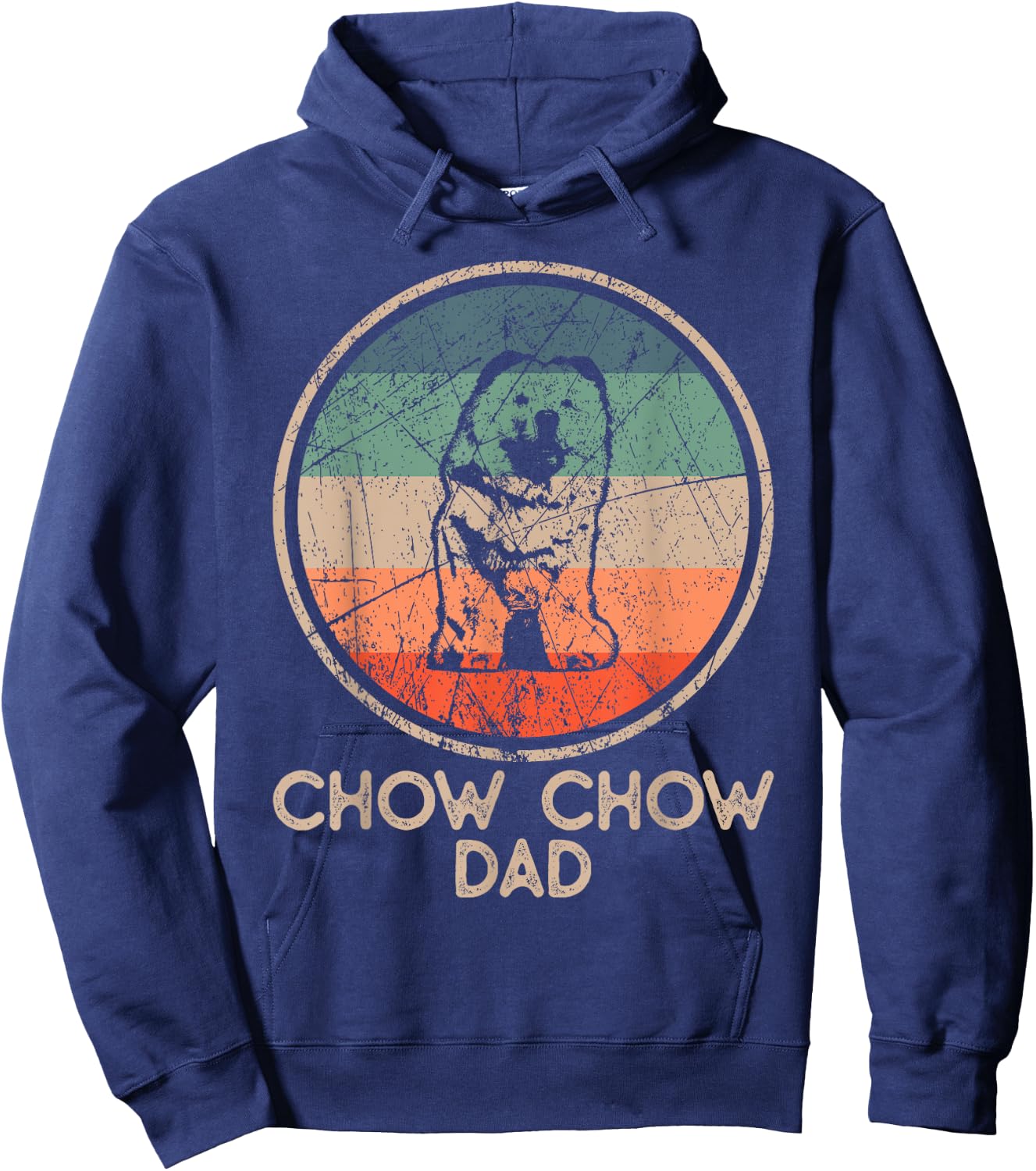 Chow Chow Dog - Vintage Chow Chow Dad Women Hoodie - Hoodie | Navy