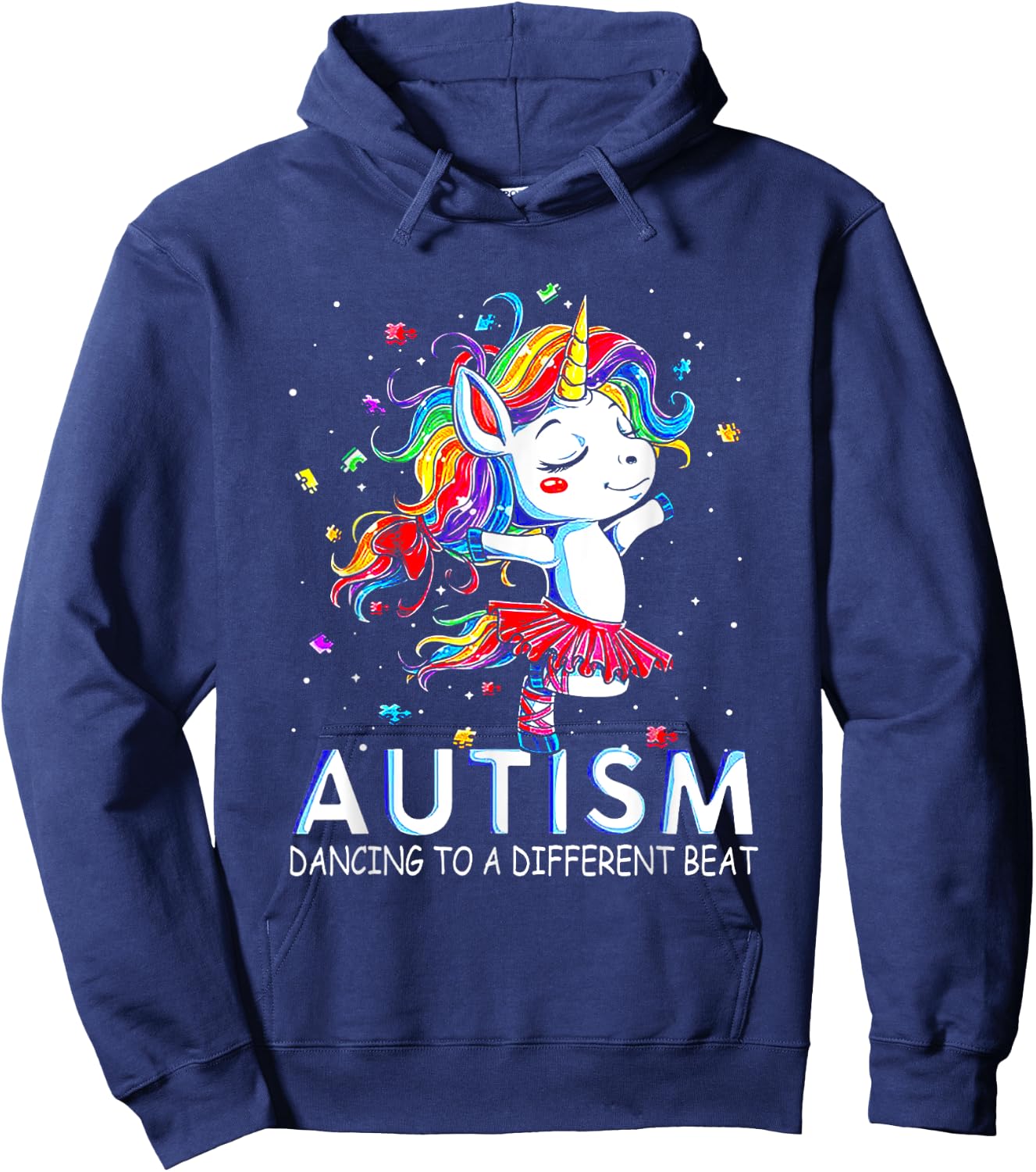 Autism Dancing To Be A Different Beat Unicorn Hoodie - Hoodie | Navy