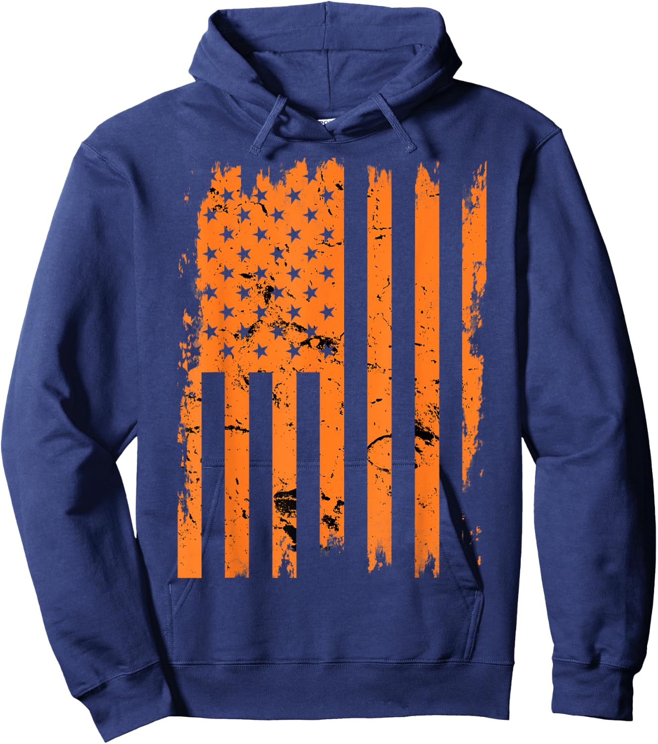 United States Flag Vintage Halloween Hoodie - Hoodie | Navy