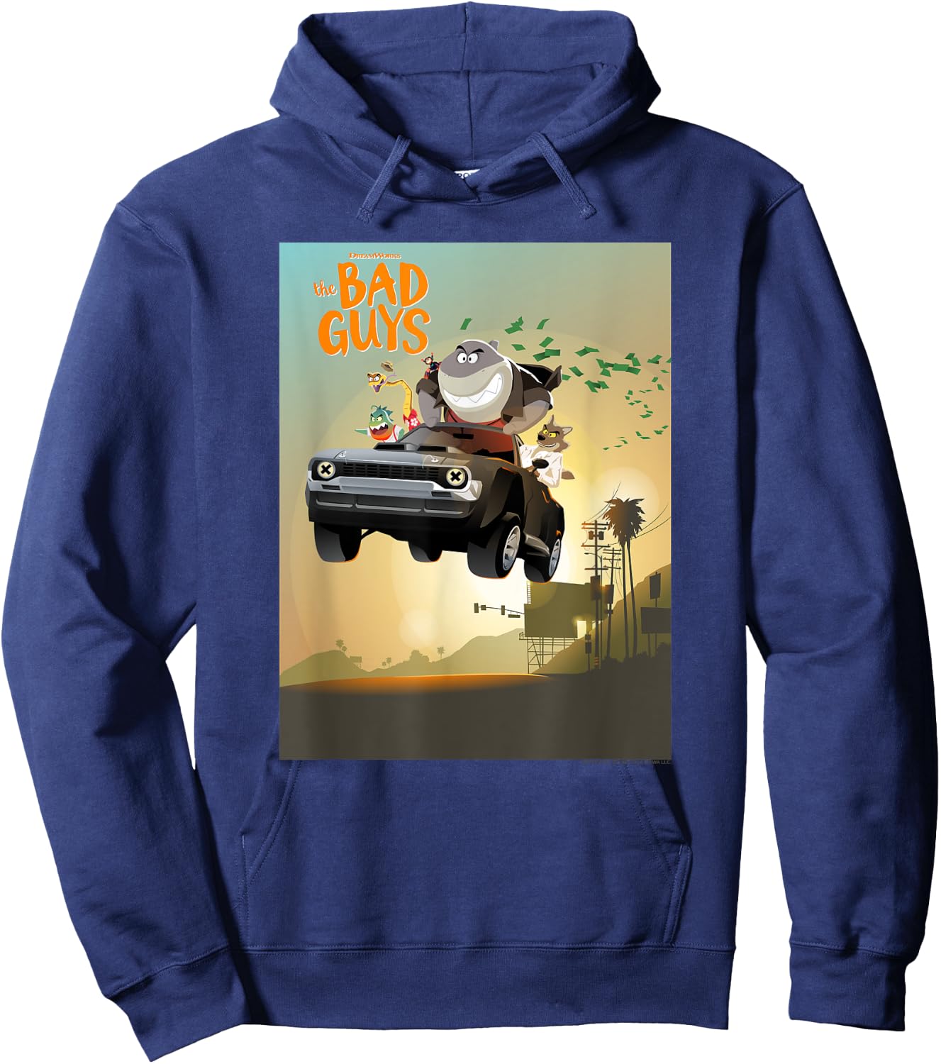 The Bad Guys Group Getaway Car Poster Hoodie - Hoodie | Navy