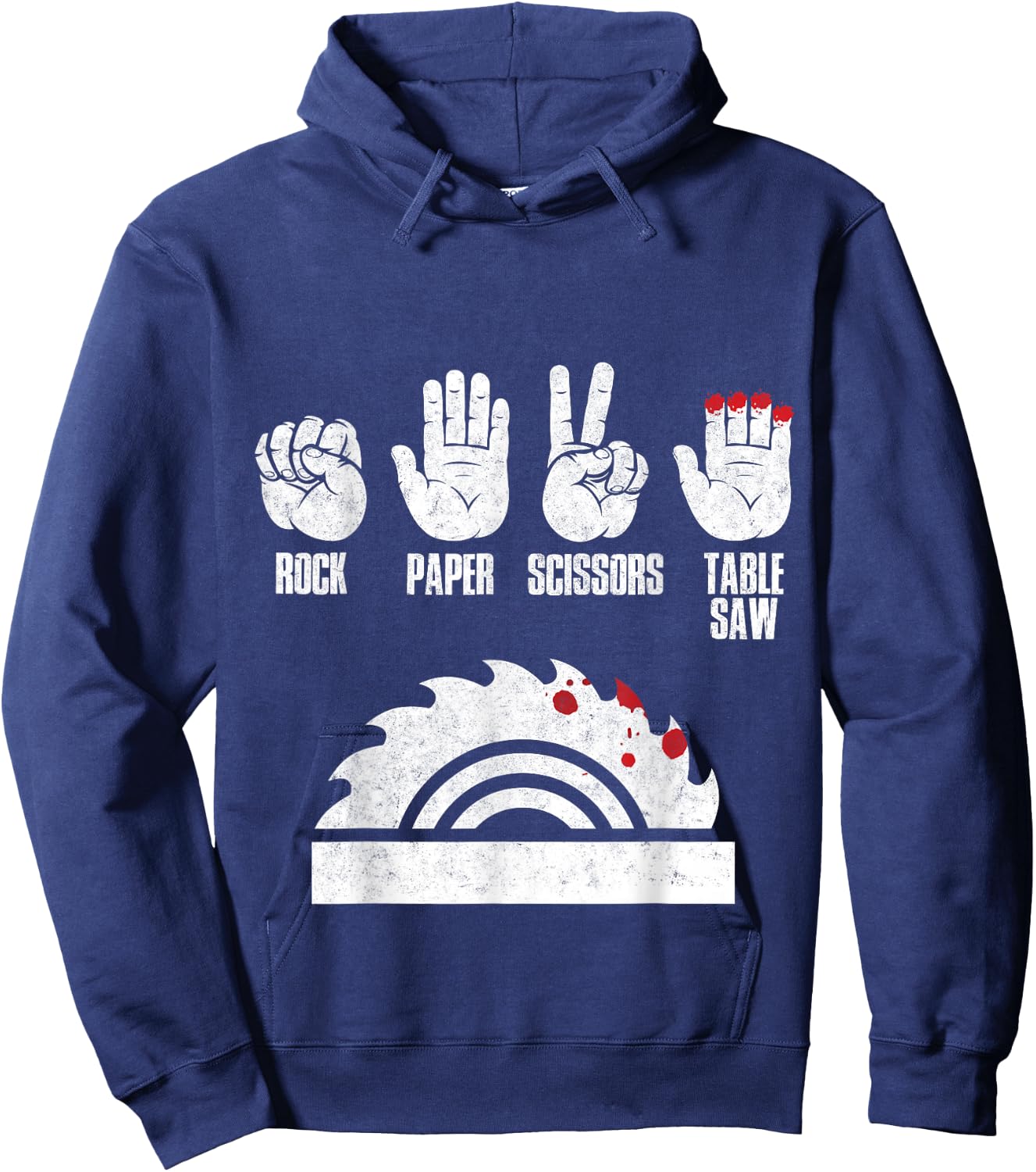 Rock Paper Scissors Table Saw Woodworker Gift Hoodie - Hoodie | Navy