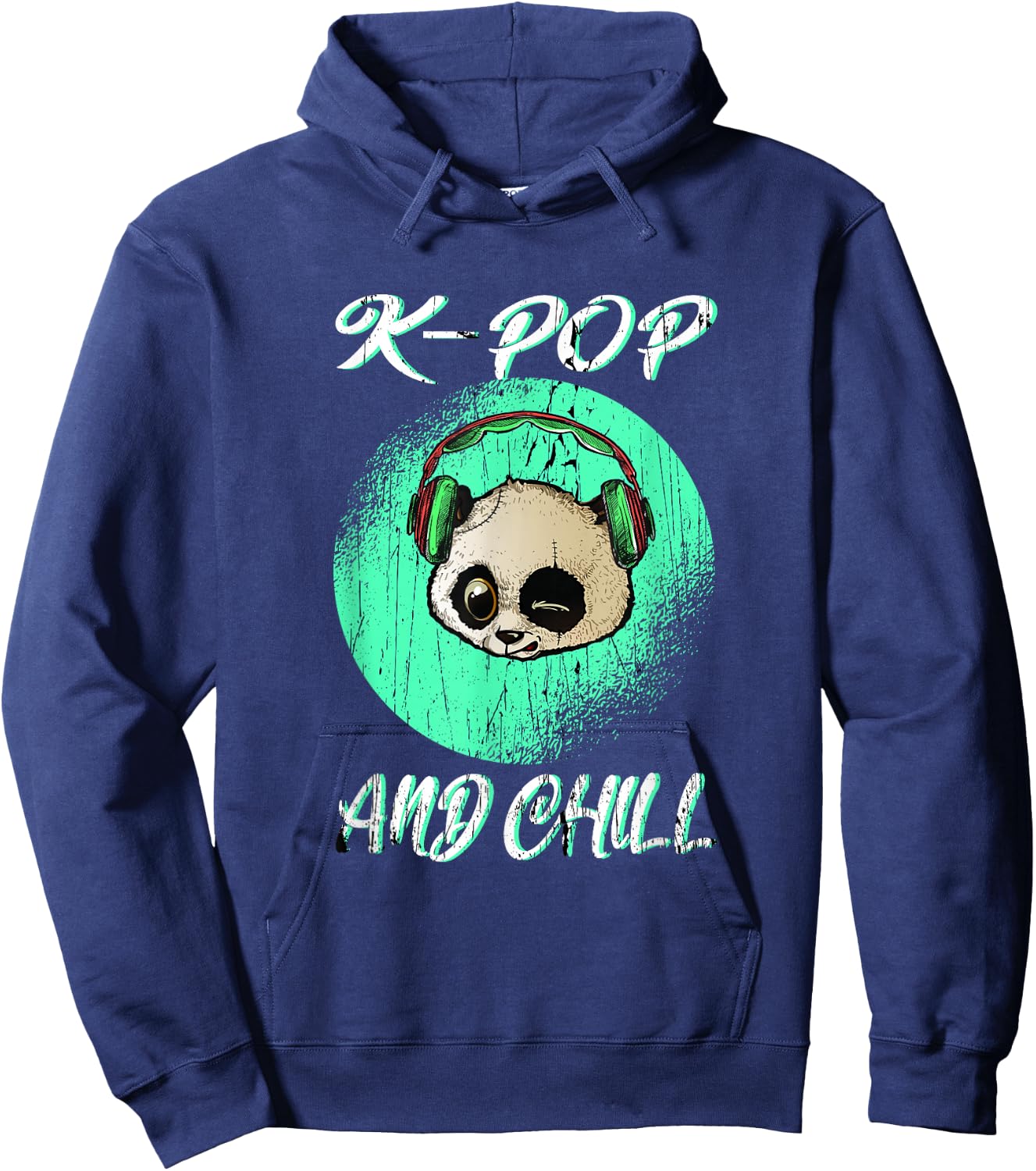 Panda with the saying K-POP and Chill Hoodie - Hoodie | Navy
