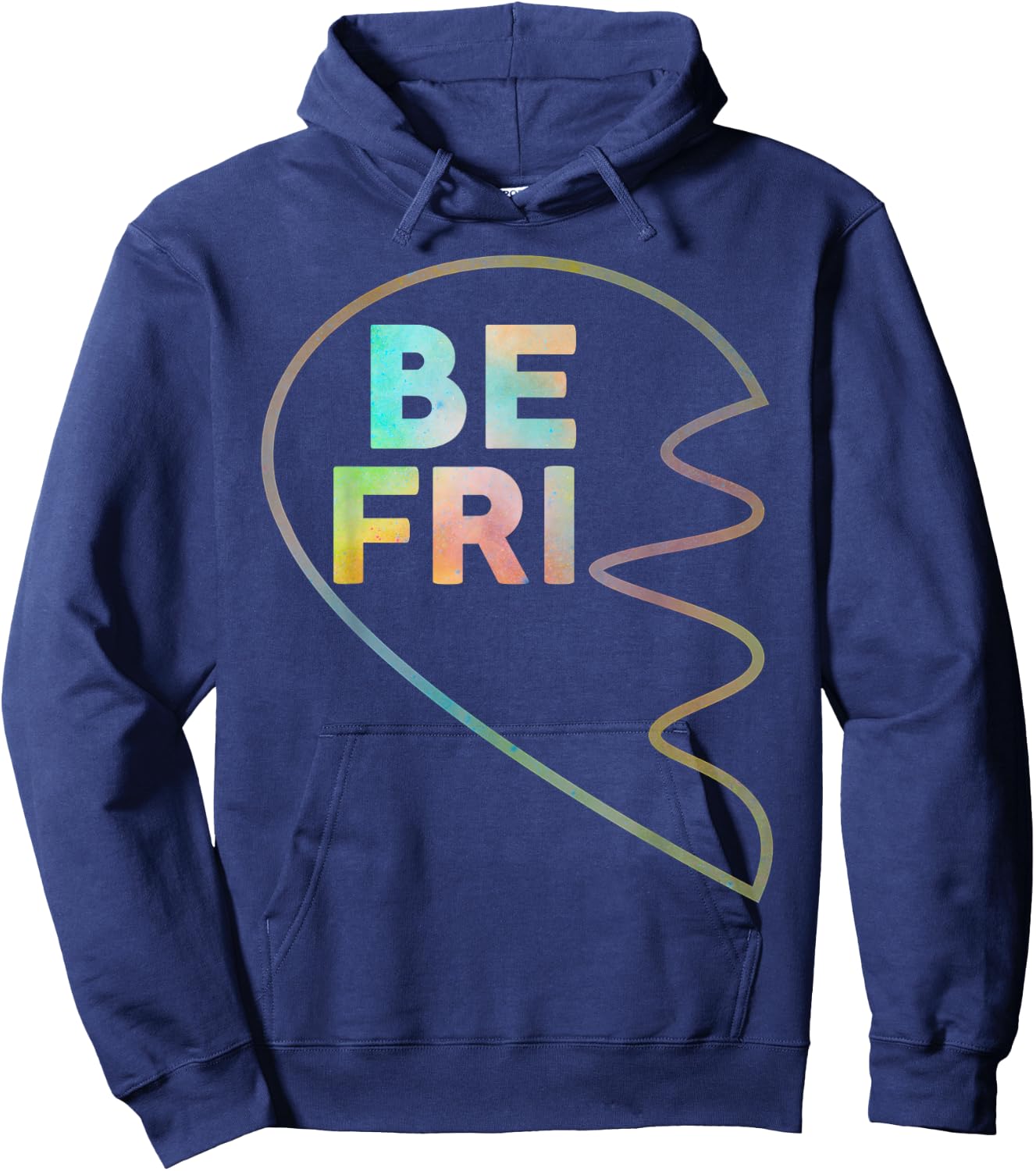 BFF 1 Heart in 2 Best Friends Matching 1st Part Hoodie - Hoodie | Navy