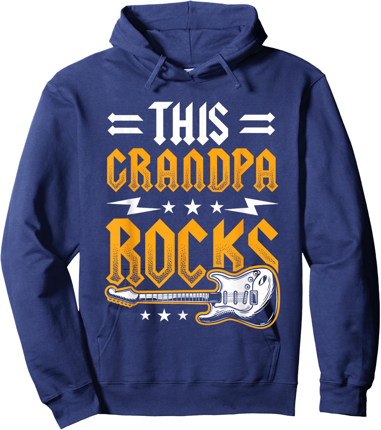 This Grandpa Rocks Grandpa Guitars Hoodie - Hoodie | Navy