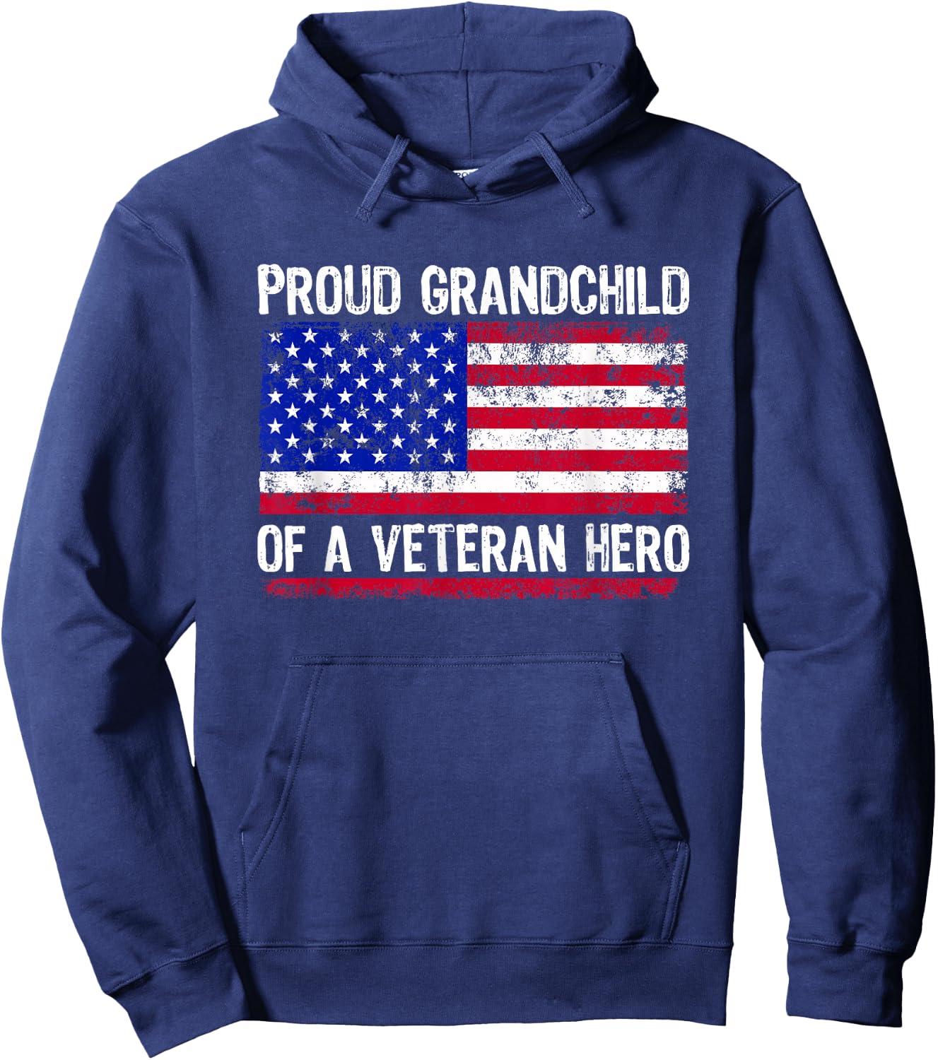 American Flag Patriotic Veterans Day for Kids Hoodie - Hoodie | Navy